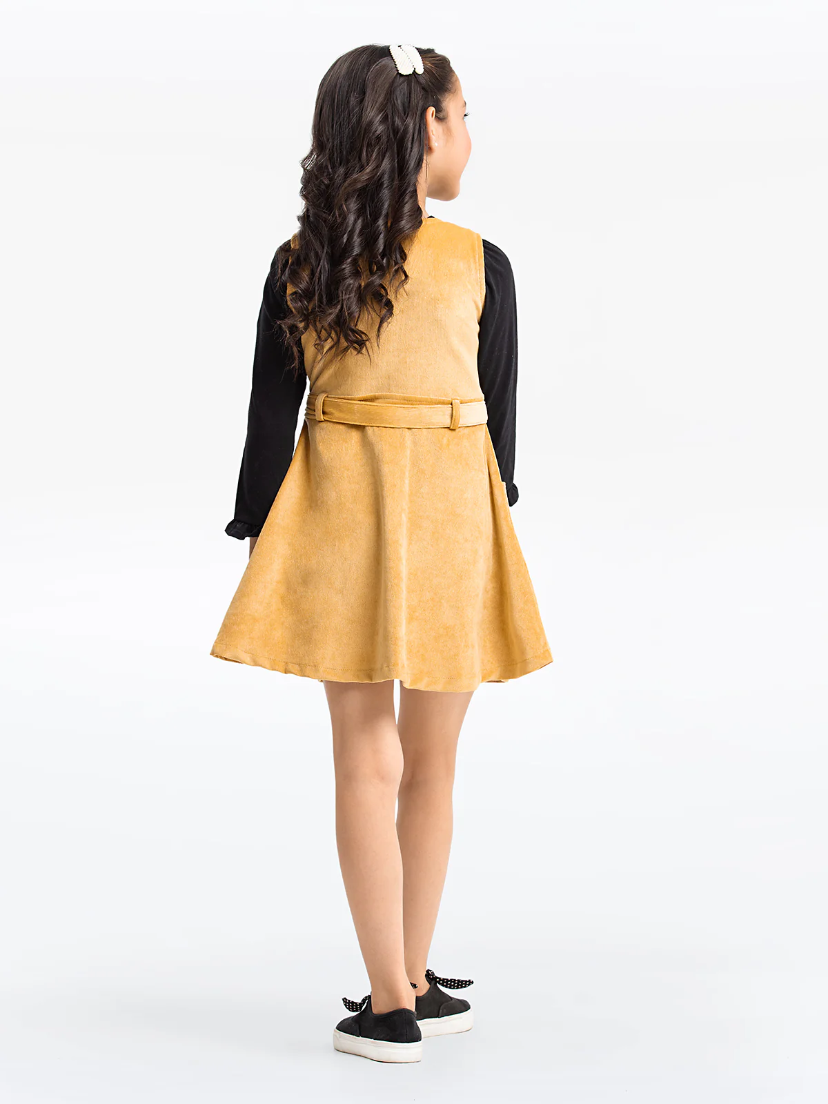Girl's Yellow & Black Frock - EGTFK23W-200060 - Image 5