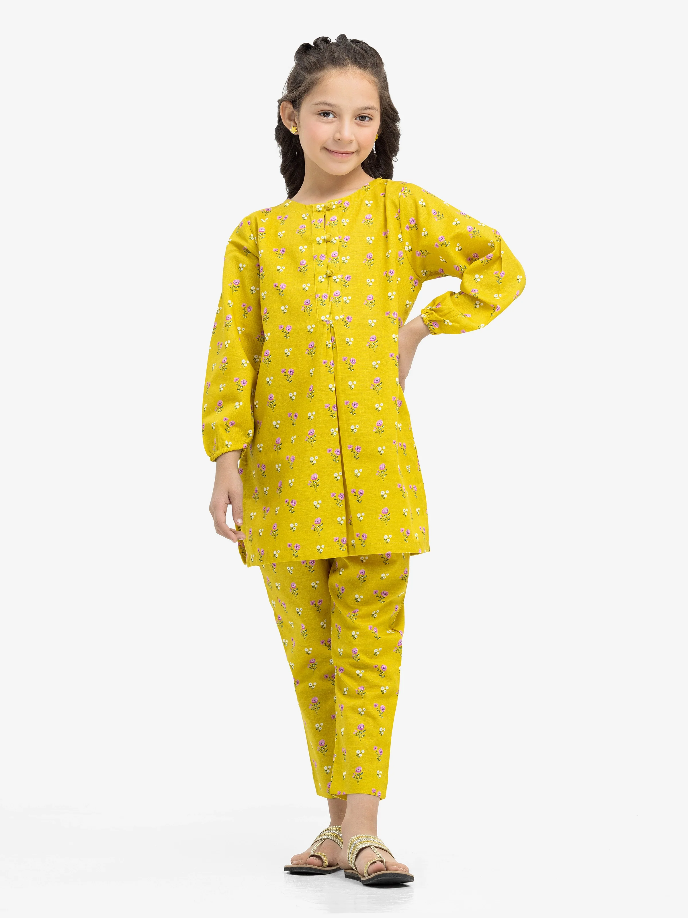 Girl's Khaddar Co-ord Set - EGTKP24-70907ST