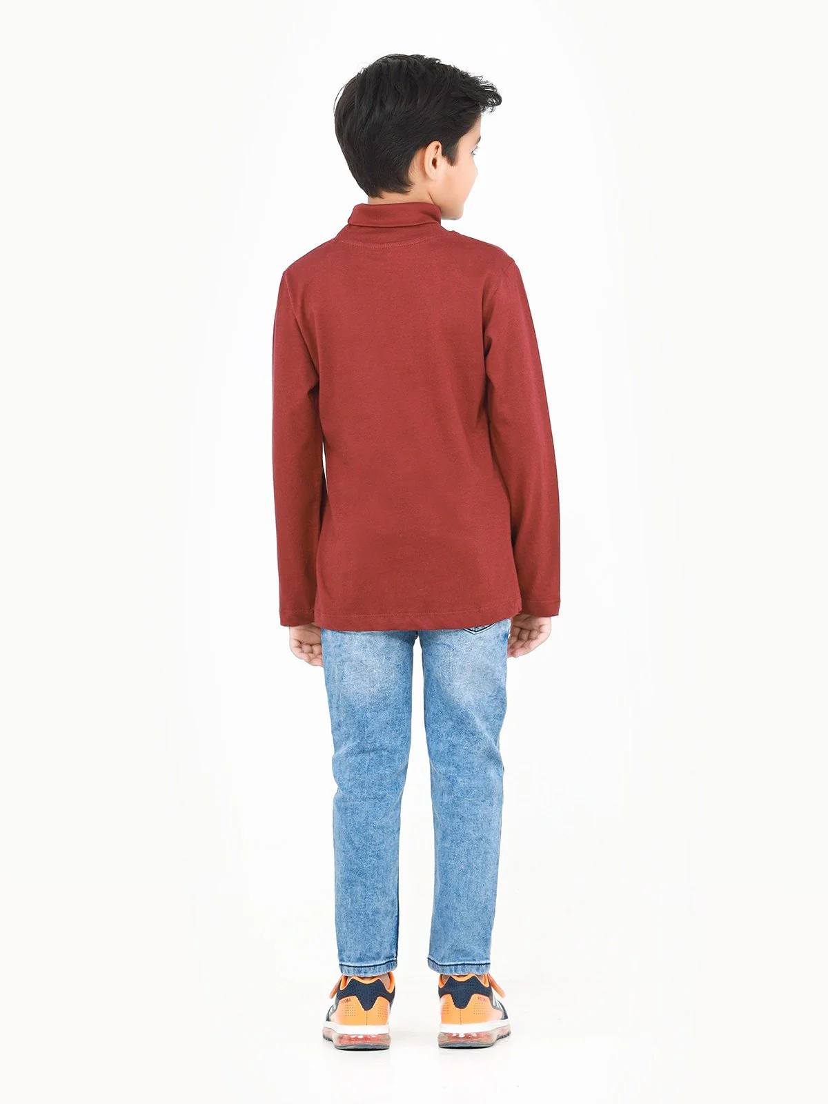 Kids' Maroon High Neck Tee - EKTBF22-003 - Image 7