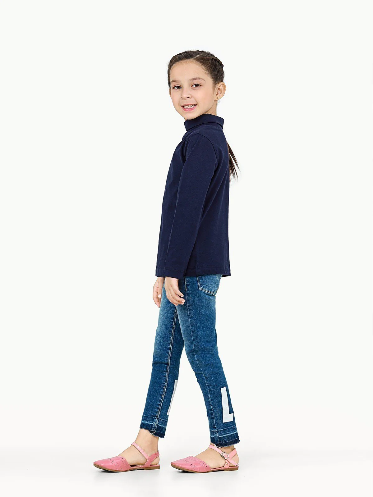 Kids' Navy High Neck Tee - EKTBF22-004 - Image 2