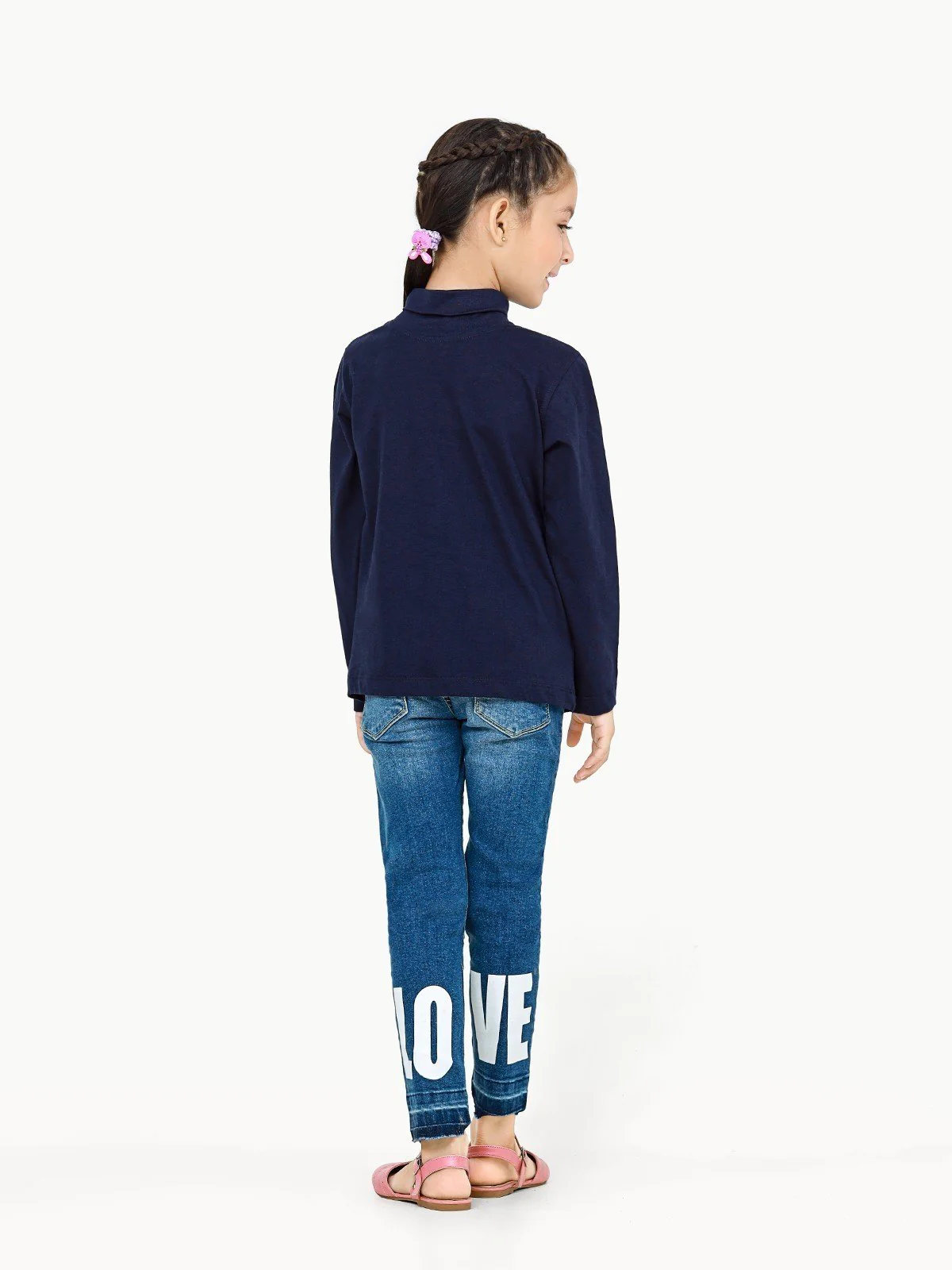 Kids' Navy High Neck Tee - EKTBF22-004 - Image 3
