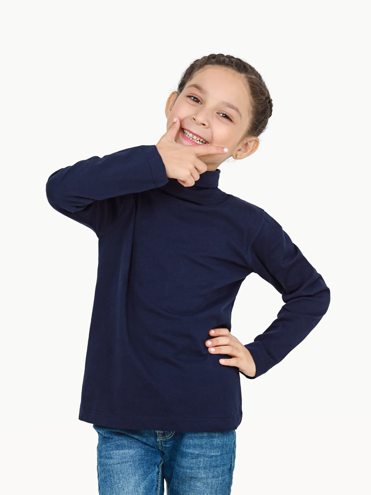 Kids' Navy High Neck Tee - EKTBF22-004 - Image 4