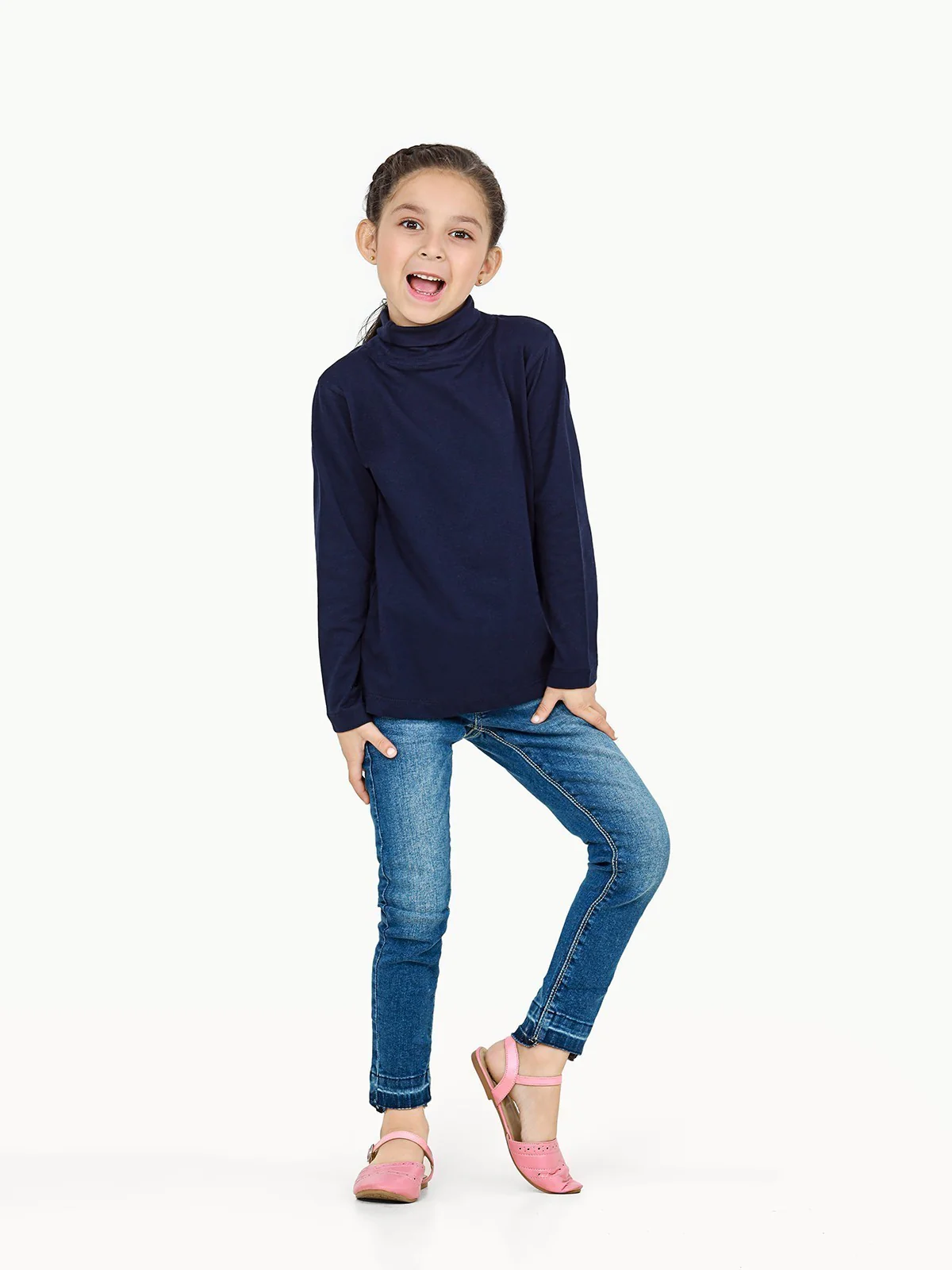 Kids' Navy High Neck Tee - EKTBF22-004 - Image 5
