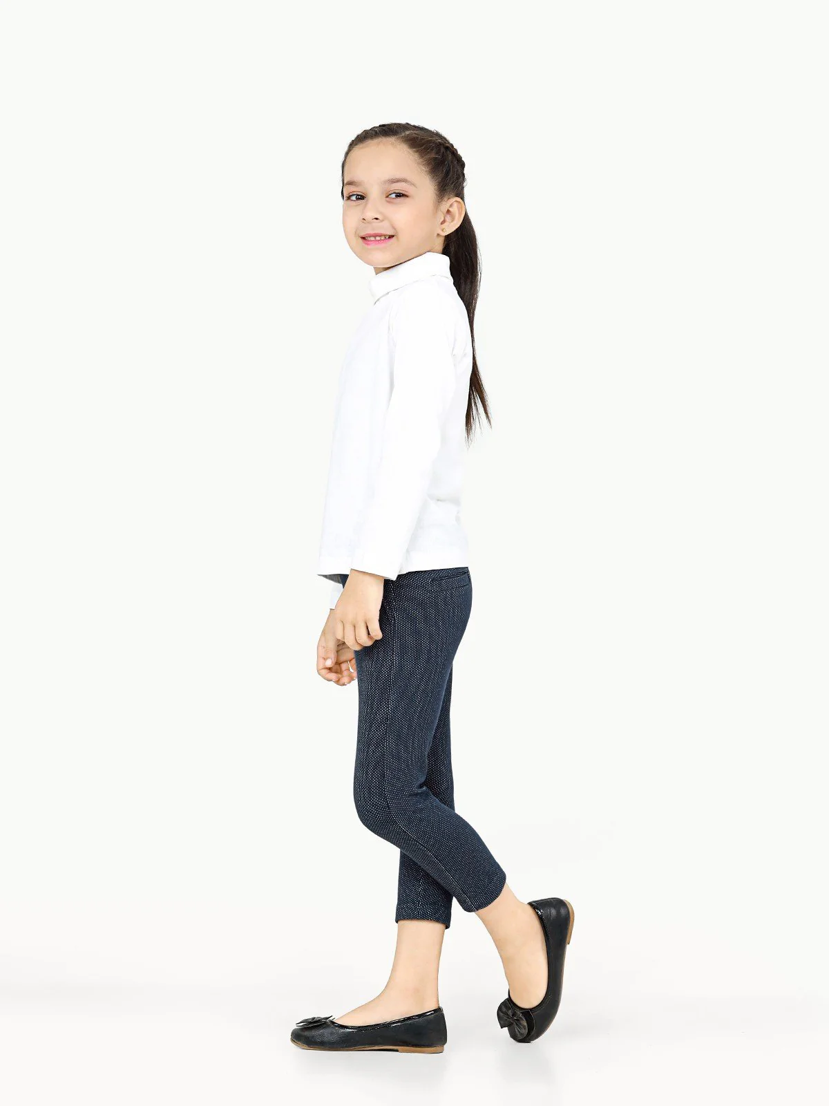 Kids' Off White High Neck Tee - EKTBF22-001 - Image 3