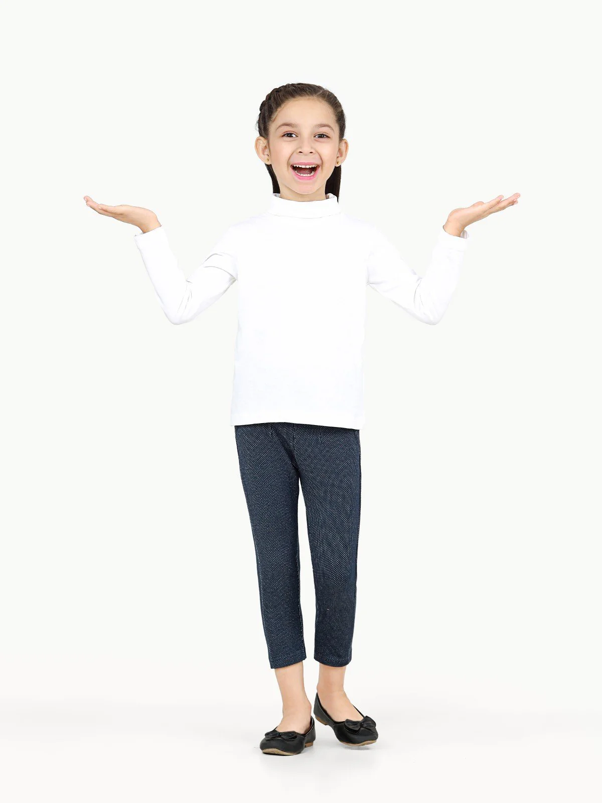 Kids' Off White High Neck Tee - EKTBF22-001 - Image 4