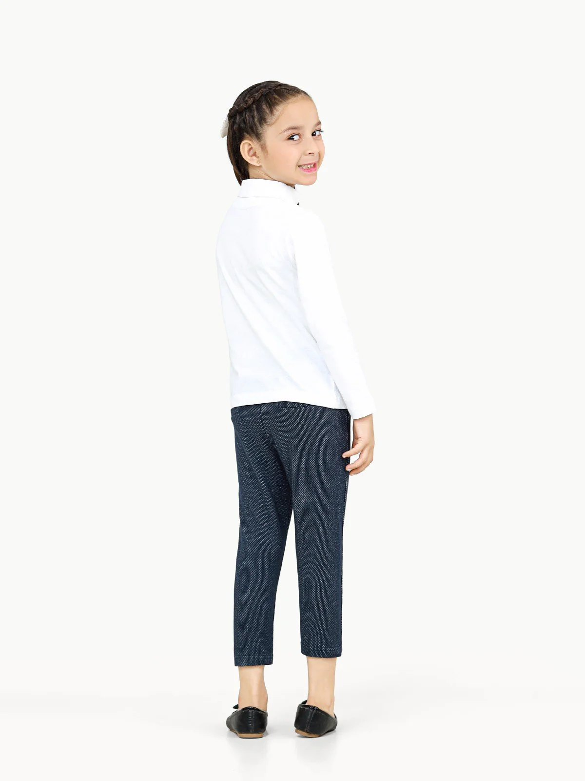 Kids' Off White High Neck Tee - EKTBF22-001 - Image 5