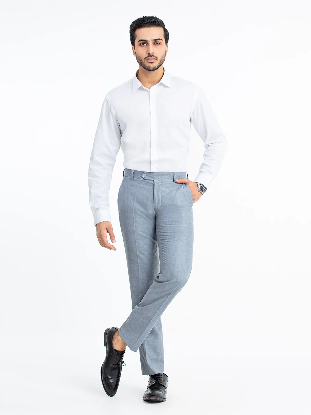 Men's Ash Grey Pant - EMBPF23-15249 - Image 2