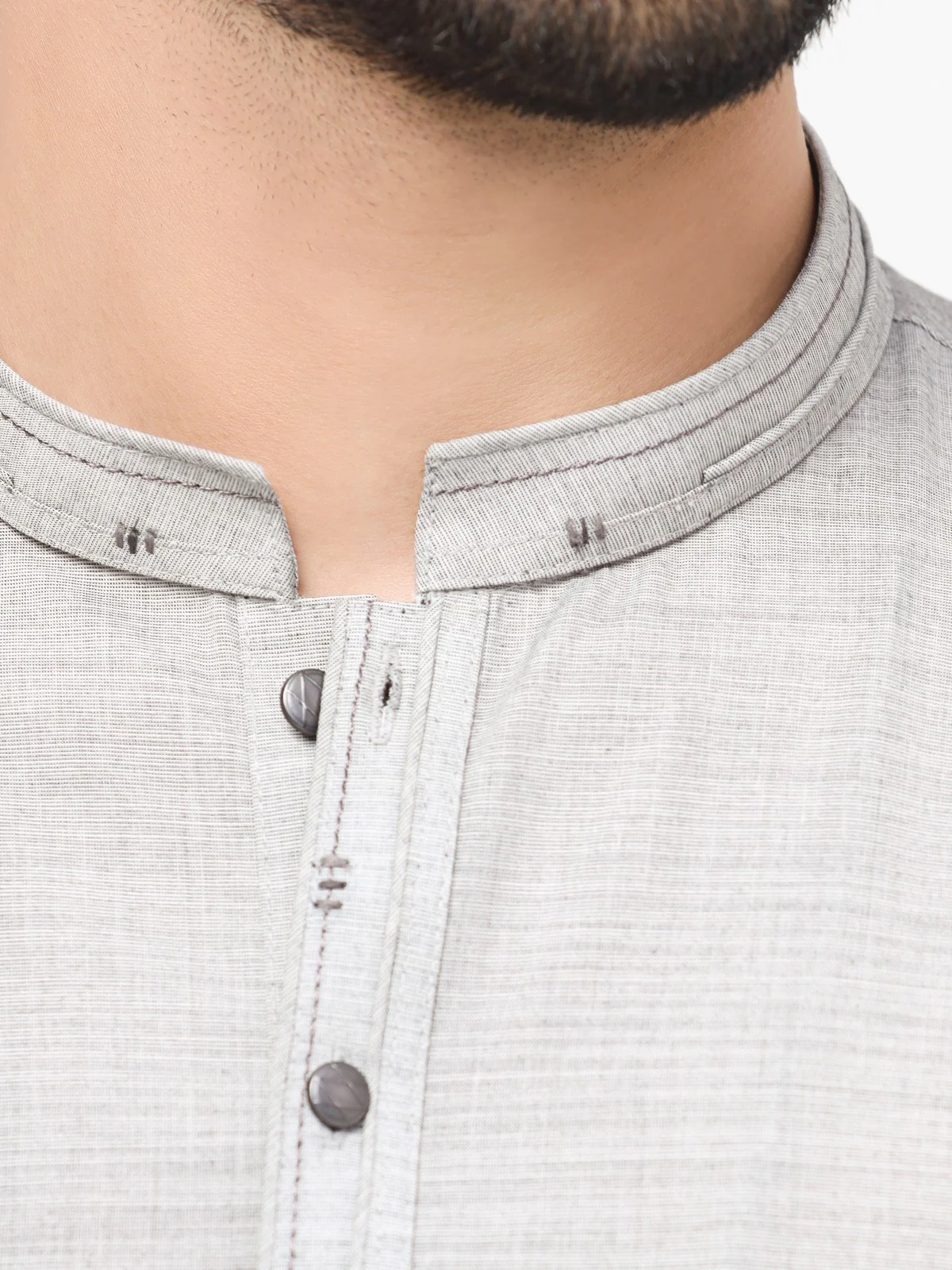 Men's Ash Grey Shalwar Kameez - EMTSW23-99315 - Image 3