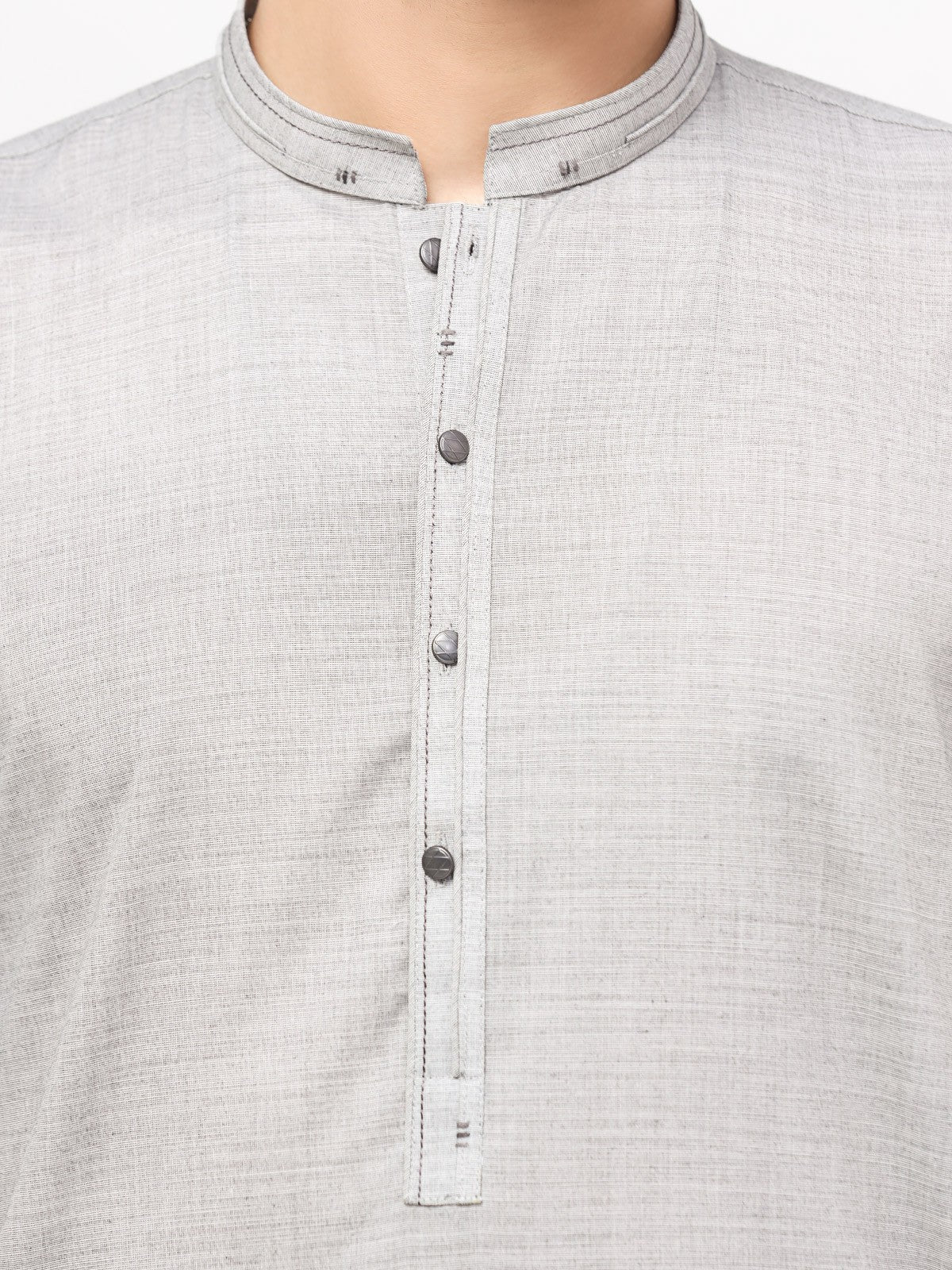 Men's Ash Grey Shalwar Kameez - EMTSW23-99315 - Image 4
