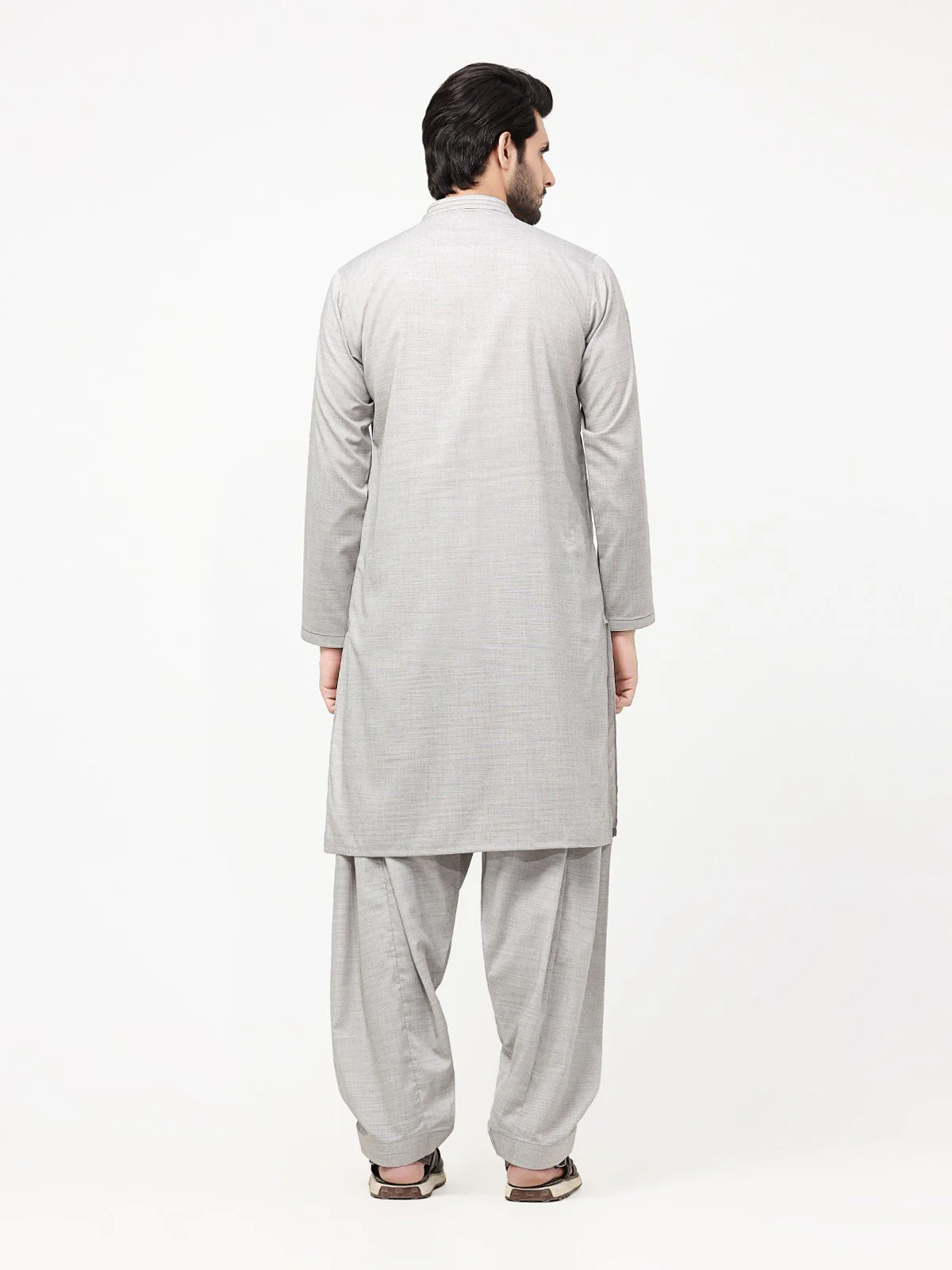 Men's Ash Grey Shalwar Kameez - EMTSW23-99315 - Image 5