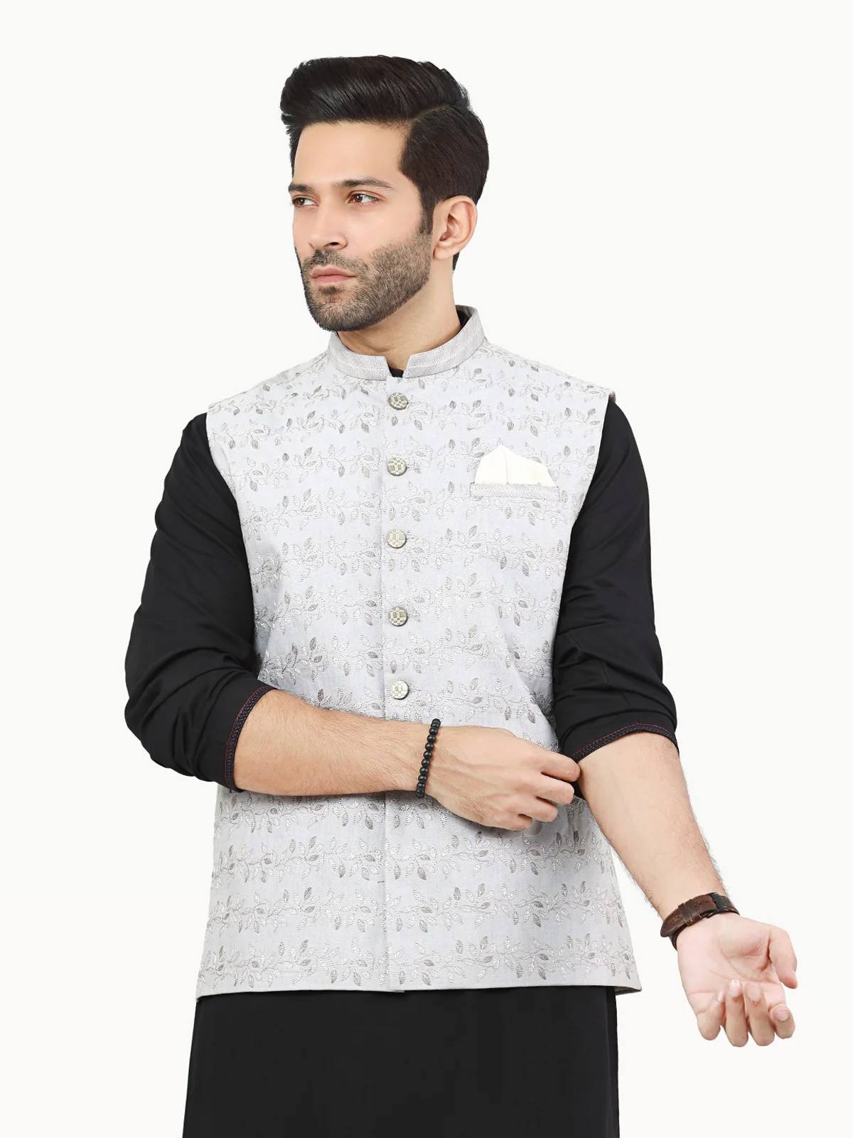 Men's Ash Grey Waist Coat Ceremonial - EMTWCC22-151 - Image 2