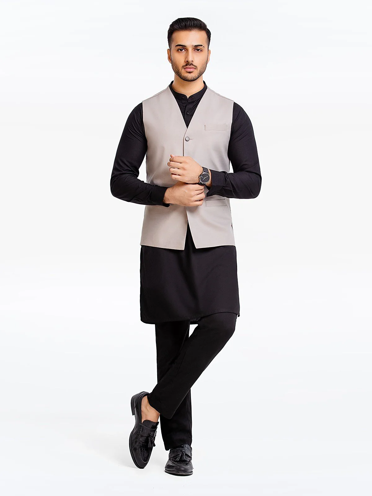 Men's Ash Grey Waist Coat - EMTWC23-35890 - Image 2
