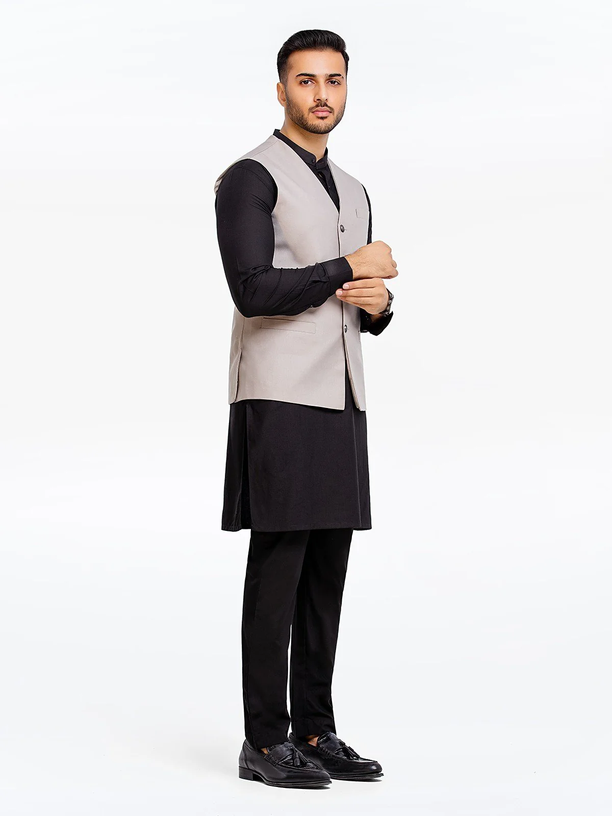 Men's Ash Grey Waist Coat - EMTWC23-35890 - Image 4