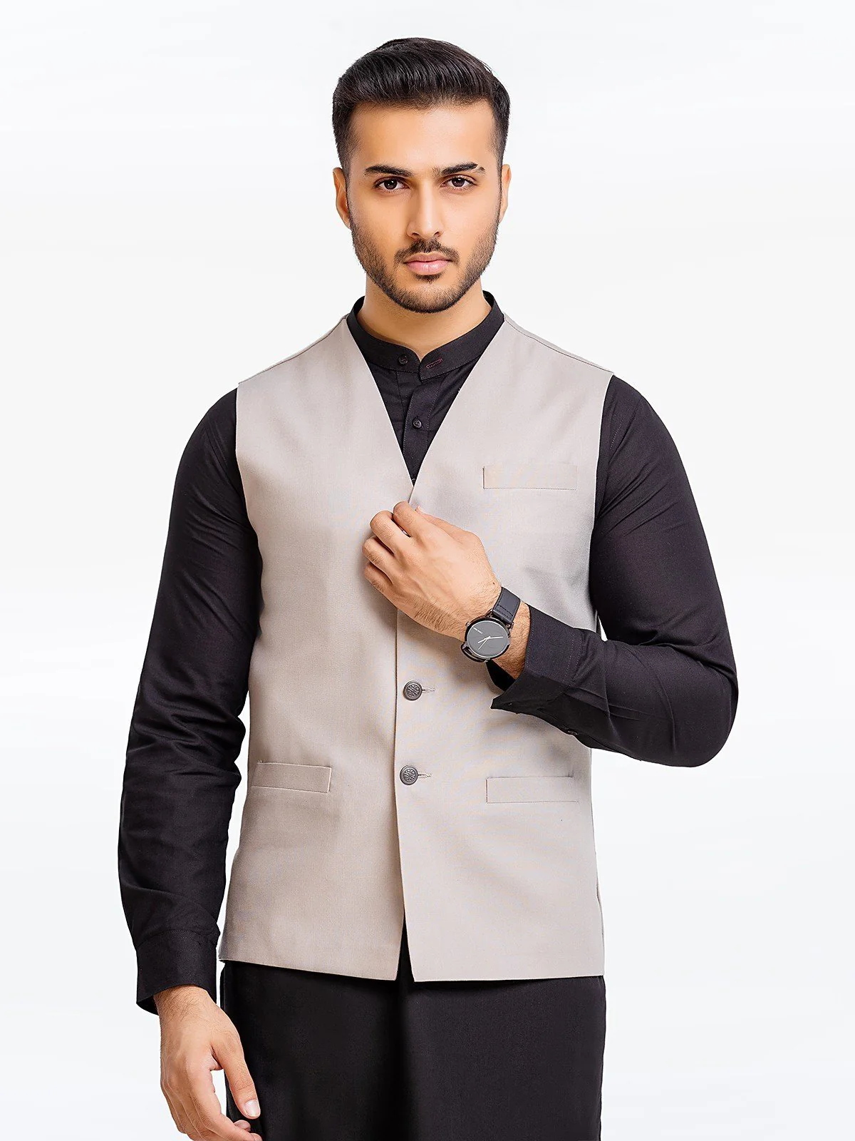 Men's Ash Grey Waist Coat - EMTWC23-35890 - Image 5