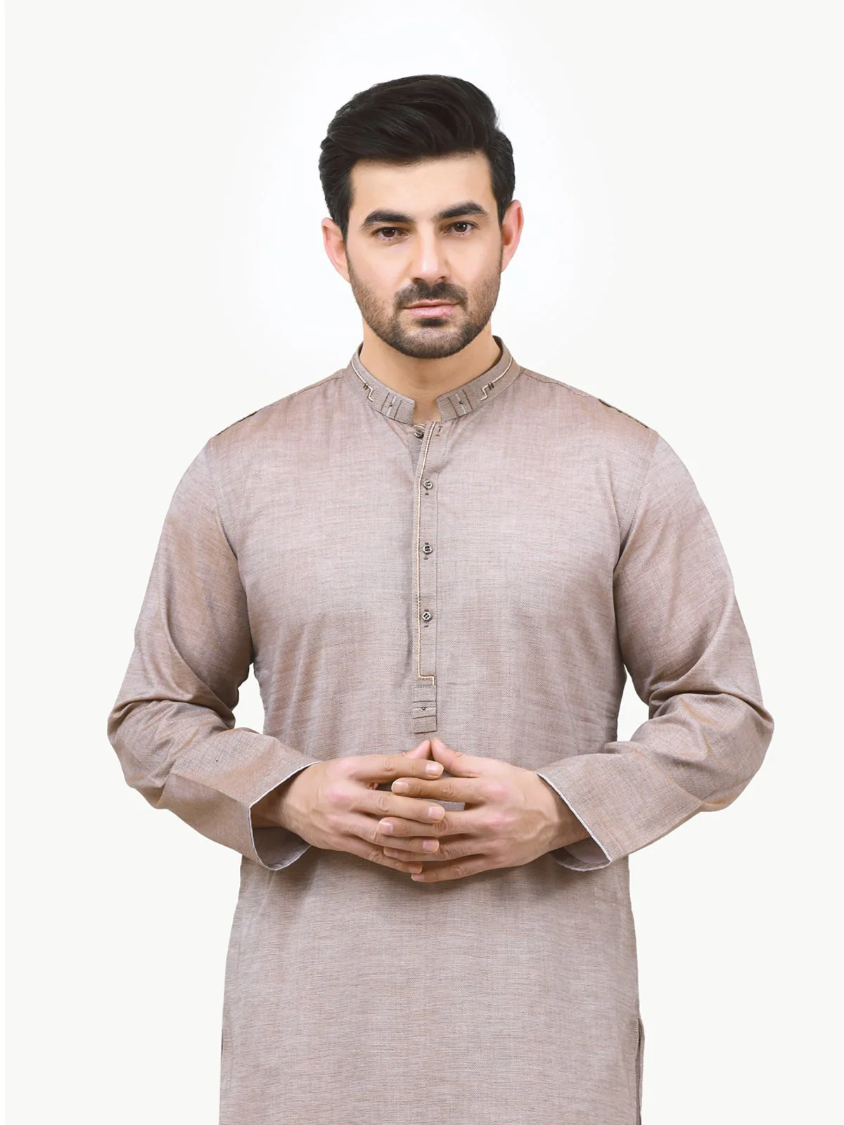 Men's Beige Kurta - EMTK22S-99133 - Image 2