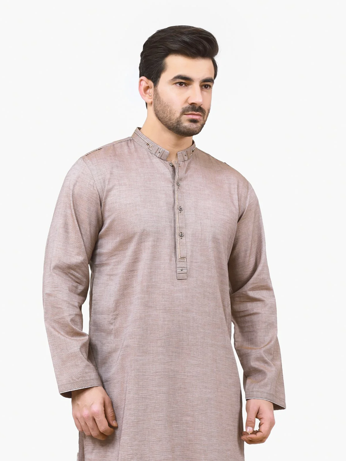 Men's Beige Kurta - EMTK22S-99133 - Image 4