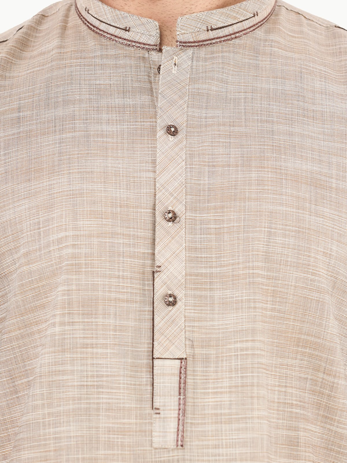 Men's Beige Kurta - EMTK22S-99214 - Image 4