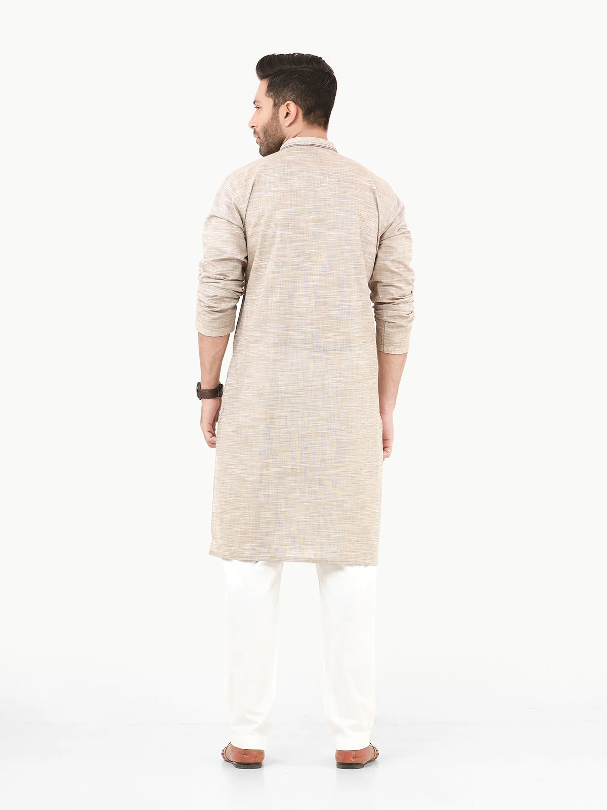 Men's Beige Kurta - EMTK22S-99214 - Image 5