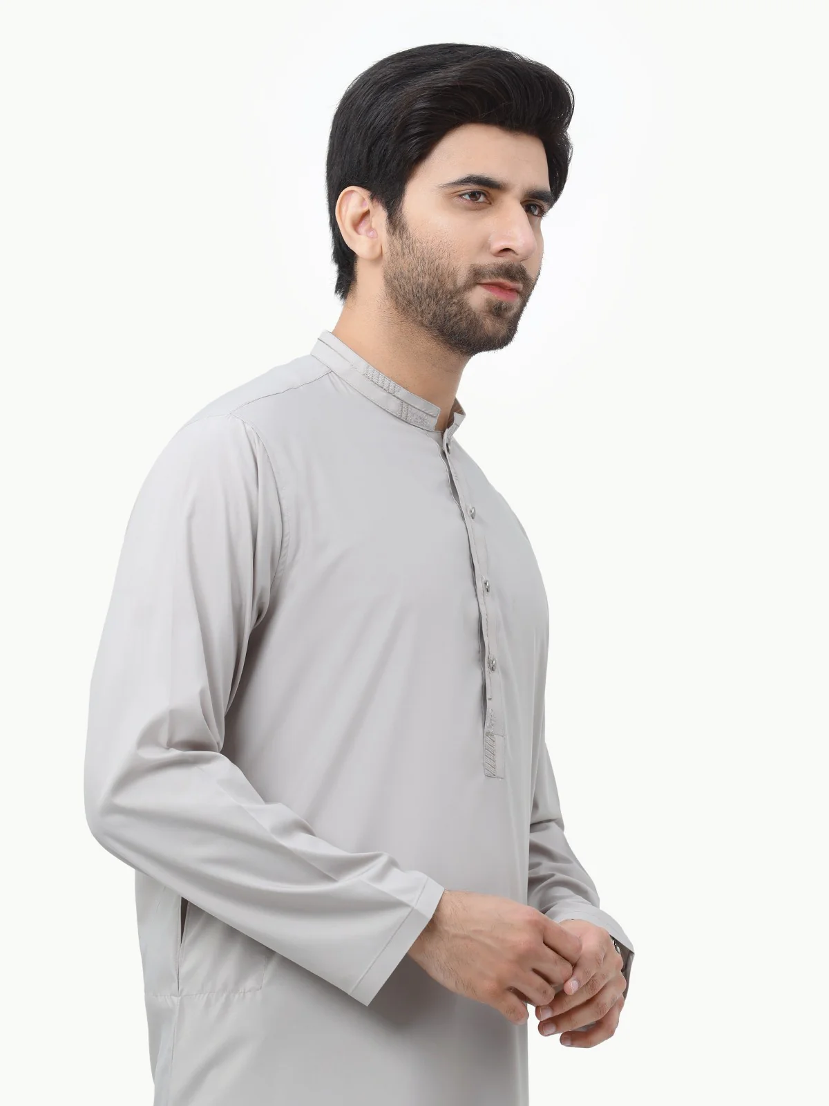 Men's Beige Shalwar Kameez - EMTKS23-40993 - Image 2