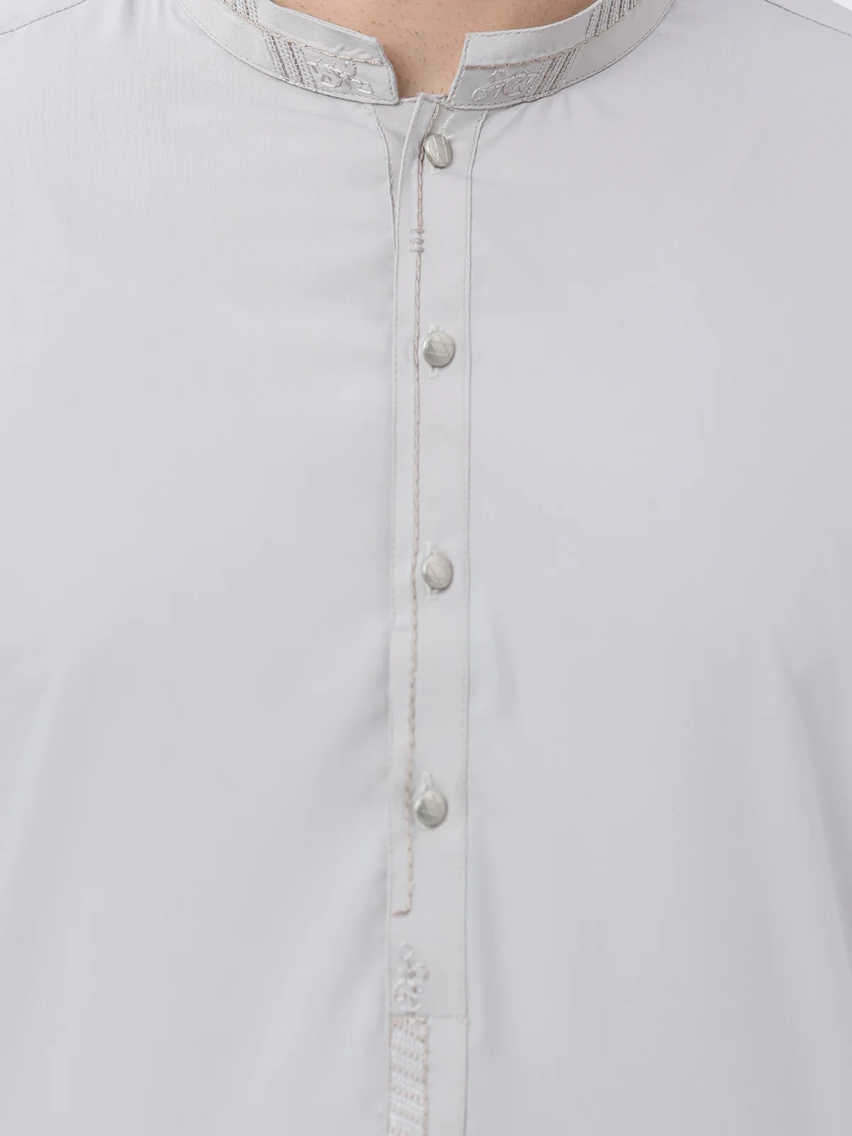 Men's Beige Shalwar Kameez - EMTKS23-40993 - Image 3