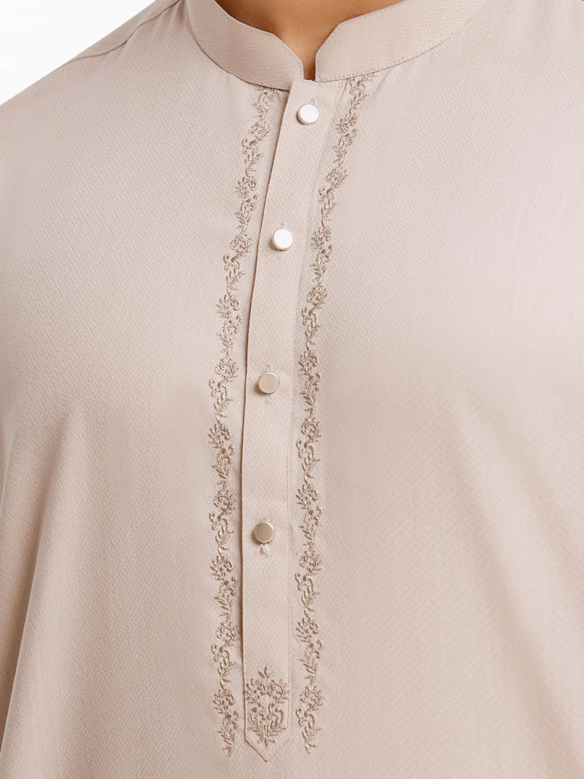 Men's Beige Shalwar Kameez - EMTKS23-41025 - Image 4