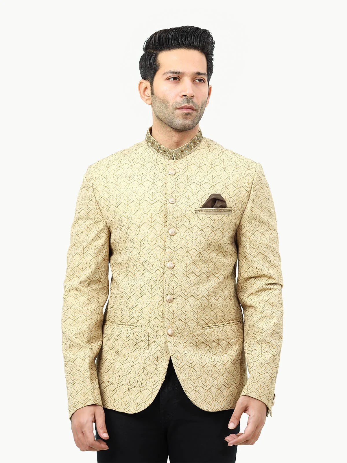 Men's Beige Prince Coat - EMTPC22-004 - Image 2
