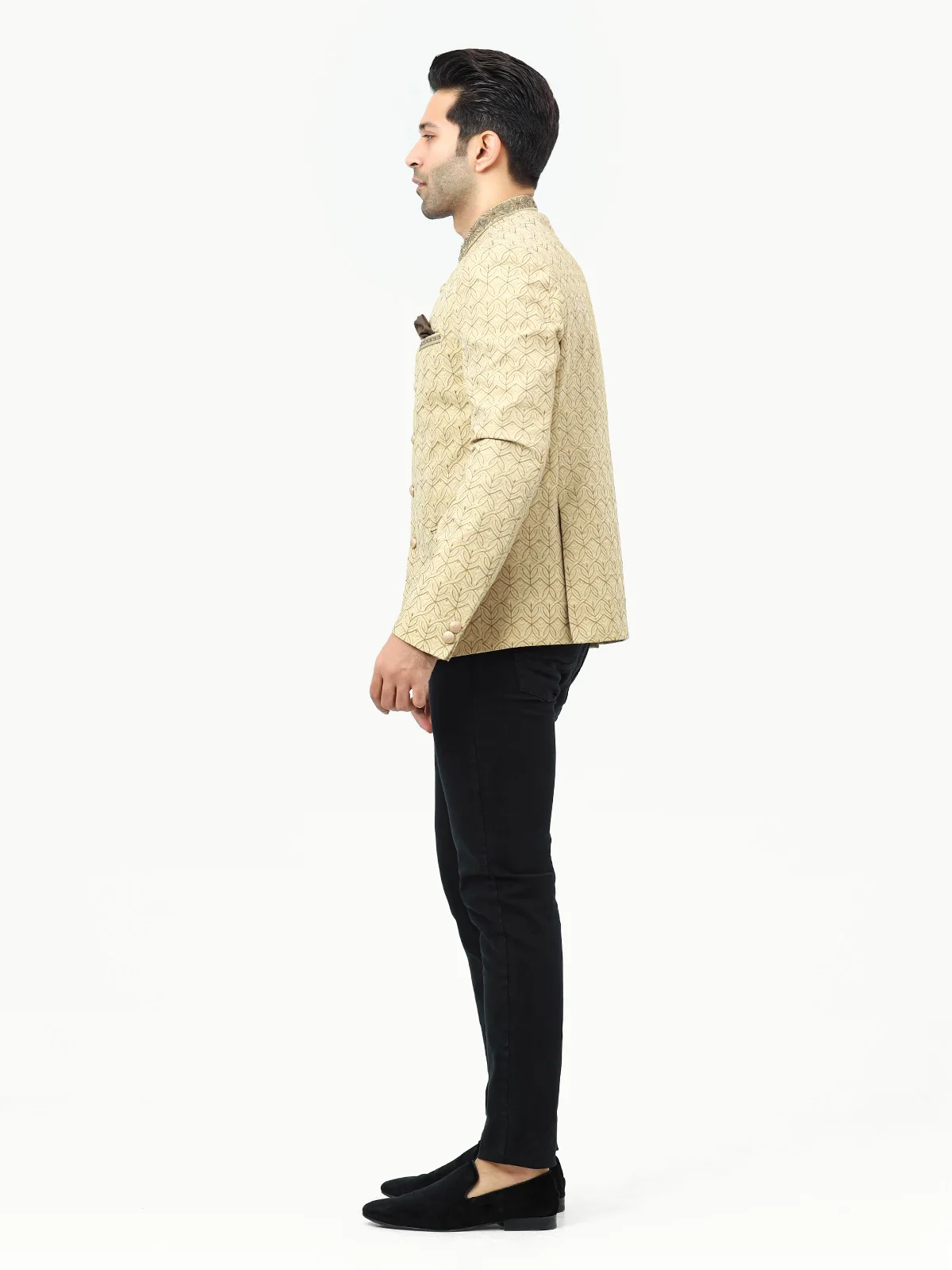 Men's Beige Prince Coat - EMTPC22-004 - Image 3