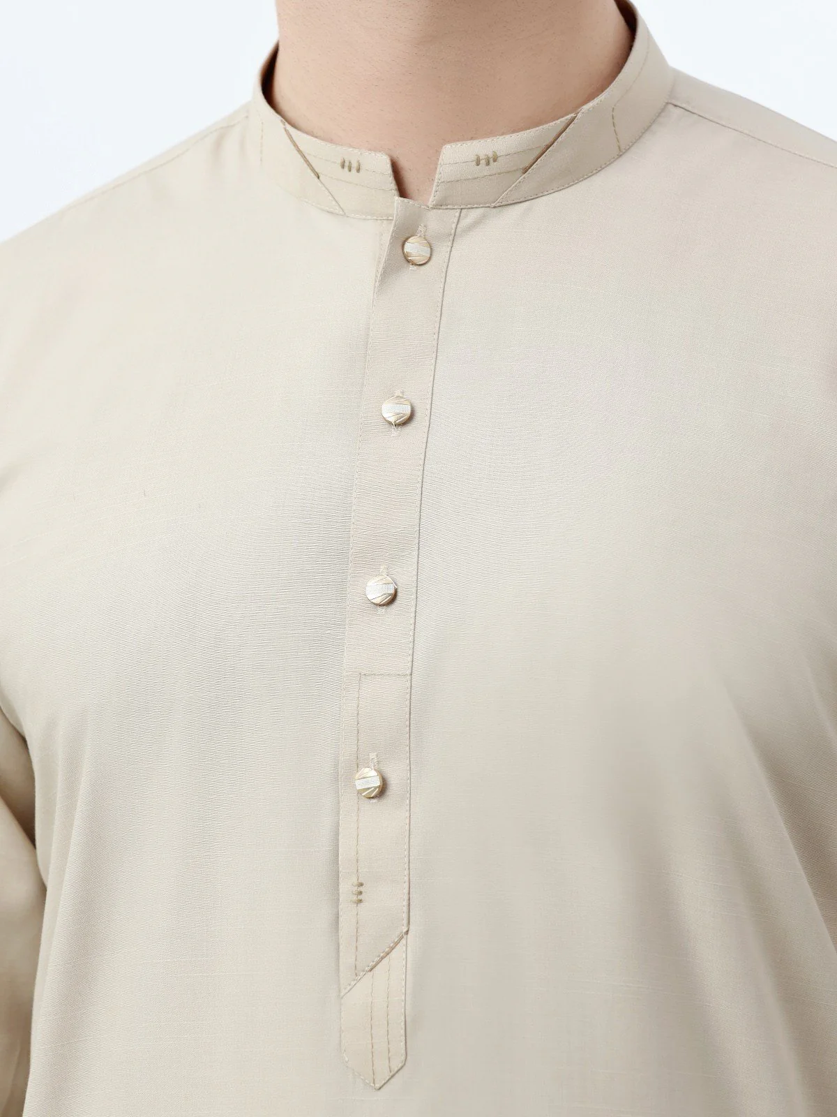 Men's Beige Shalwar Kameez - EMTSW23-99295 - Image 3