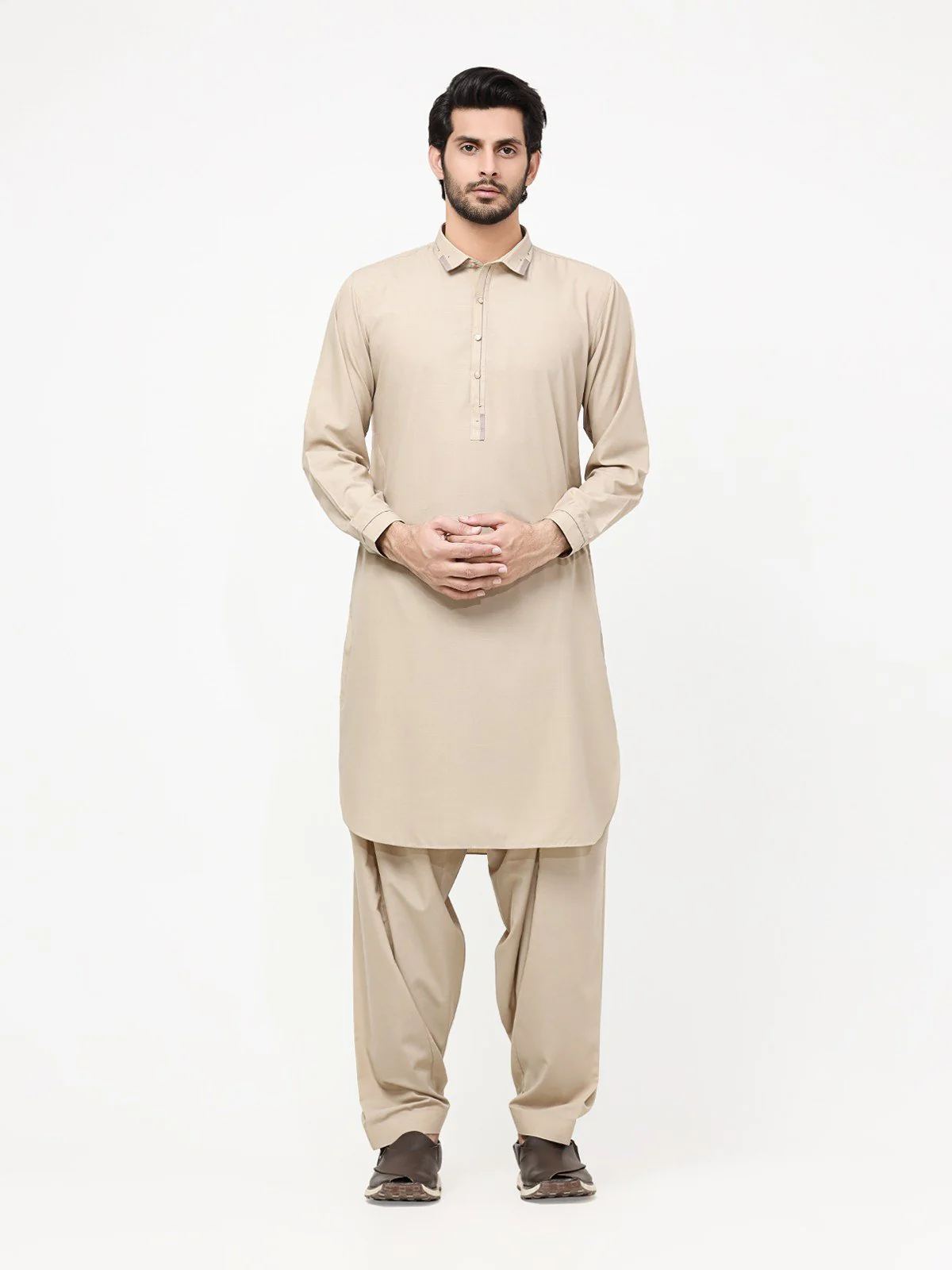Men's Beige Shalwar Kameez - EMTSW23-99296