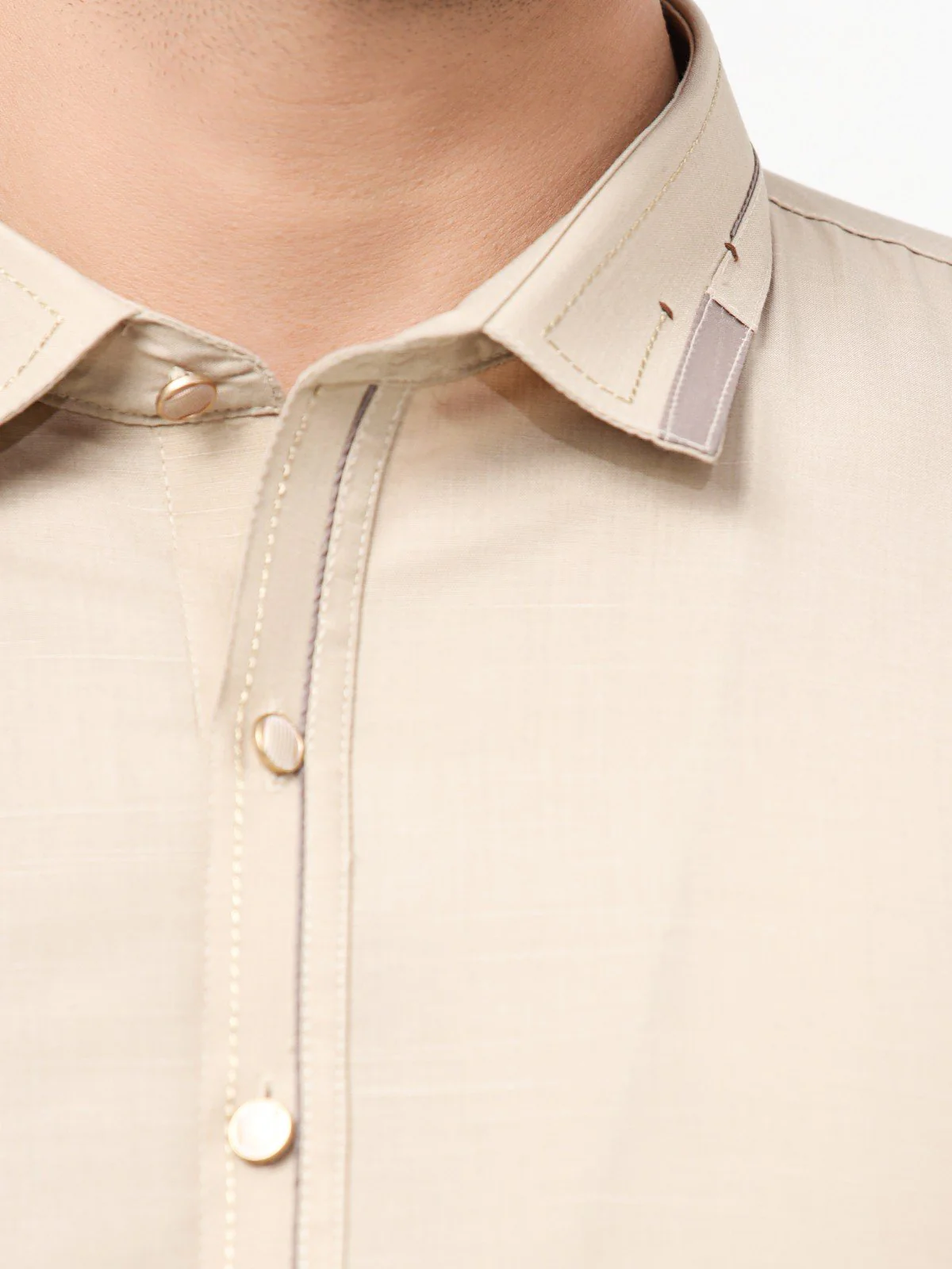 Men's Beige Shalwar Kameez - EMTSW23-99296 - Image 3