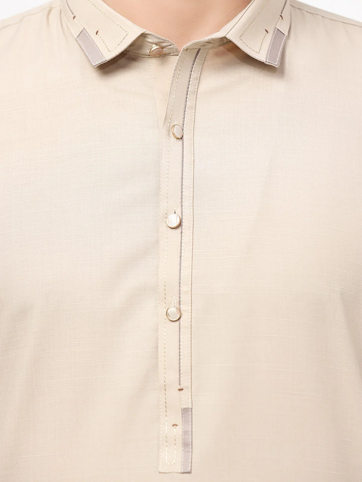 Men's Beige Shalwar Kameez - EMTSW23-99296 - Image 4