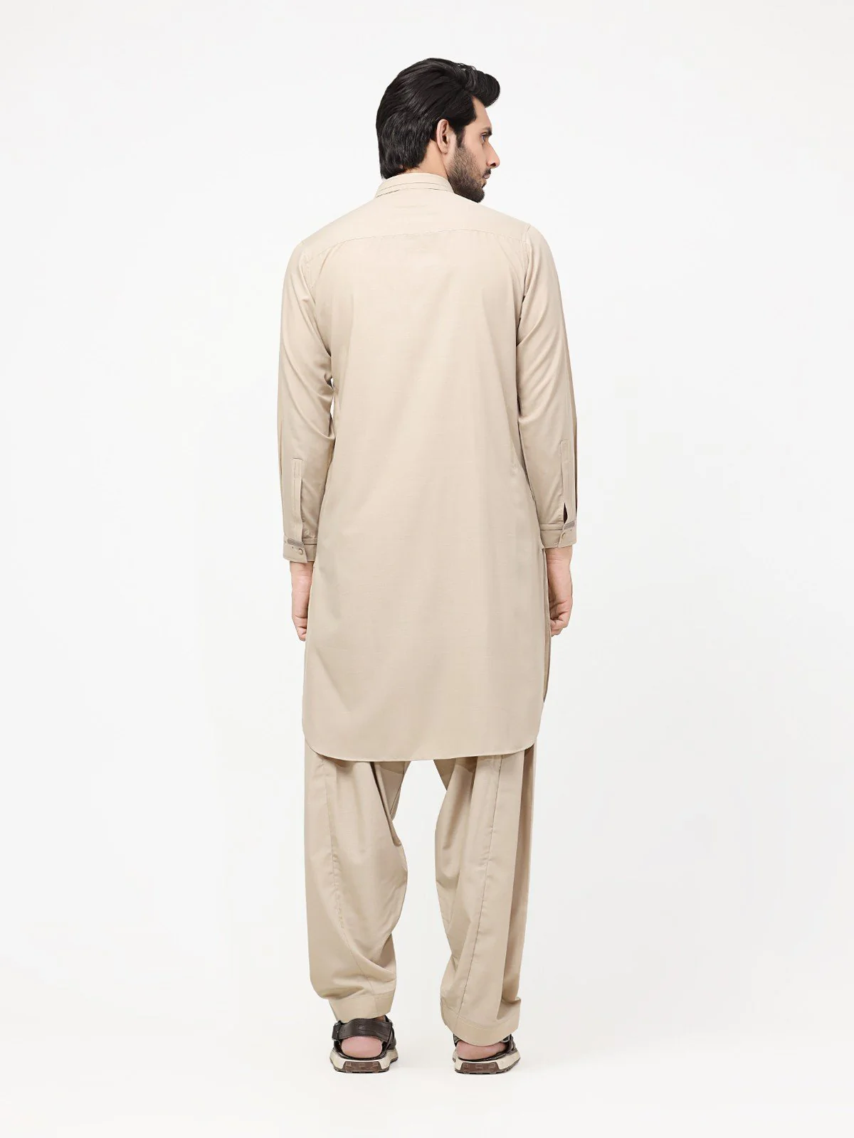 Men's Beige Shalwar Kameez - EMTSW23-99296 - Image 5