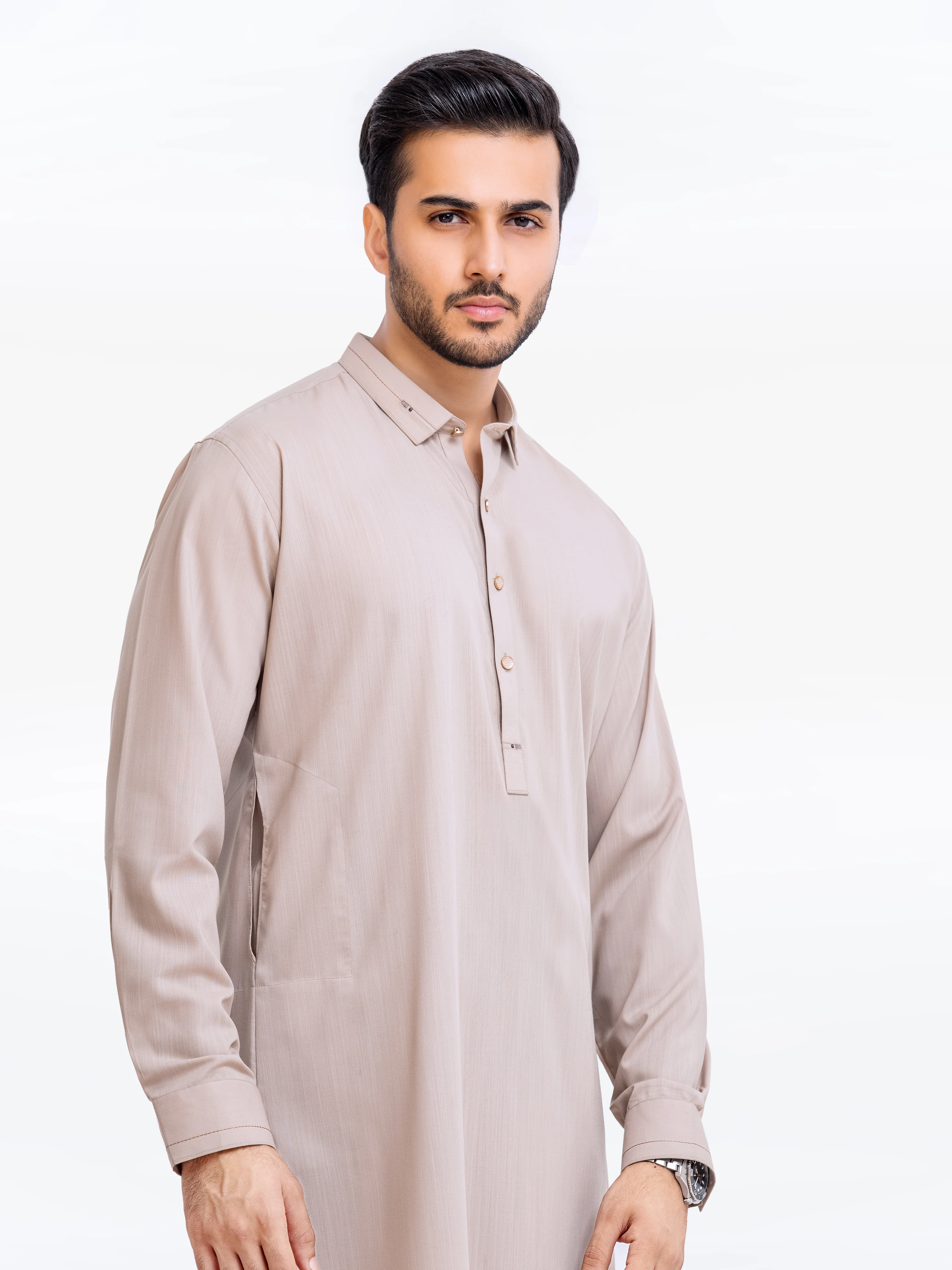 Men's Beige Shalwar Kameez - EMTSW23-99355 - Image 4