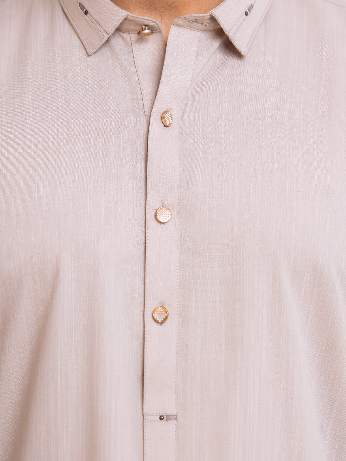 Men's Beige Shalwar Kameez - EMTSW23-99355 - Image 5
