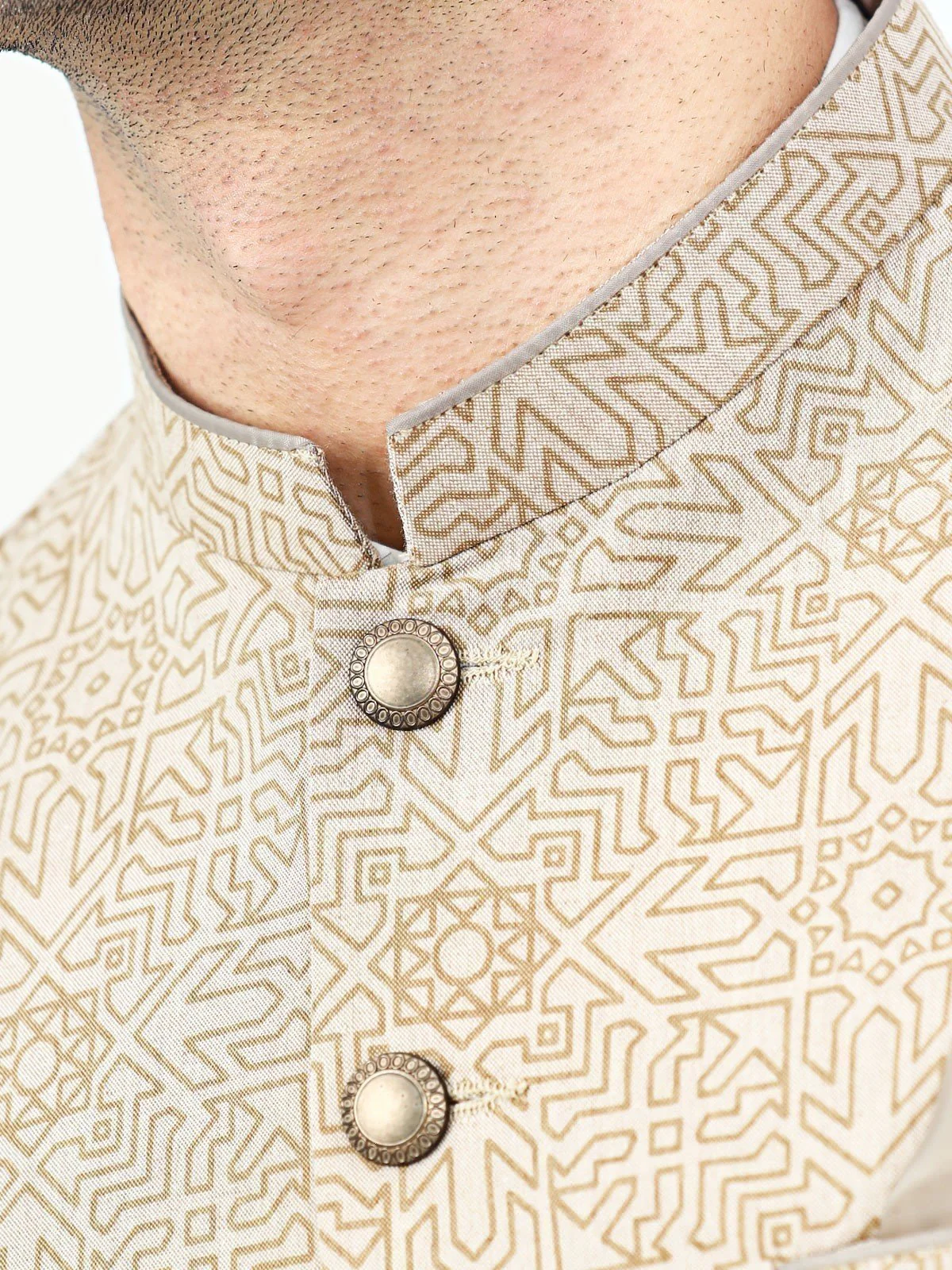 Men's Beige Waist Coat - EMTWC22-35799 - Image 4