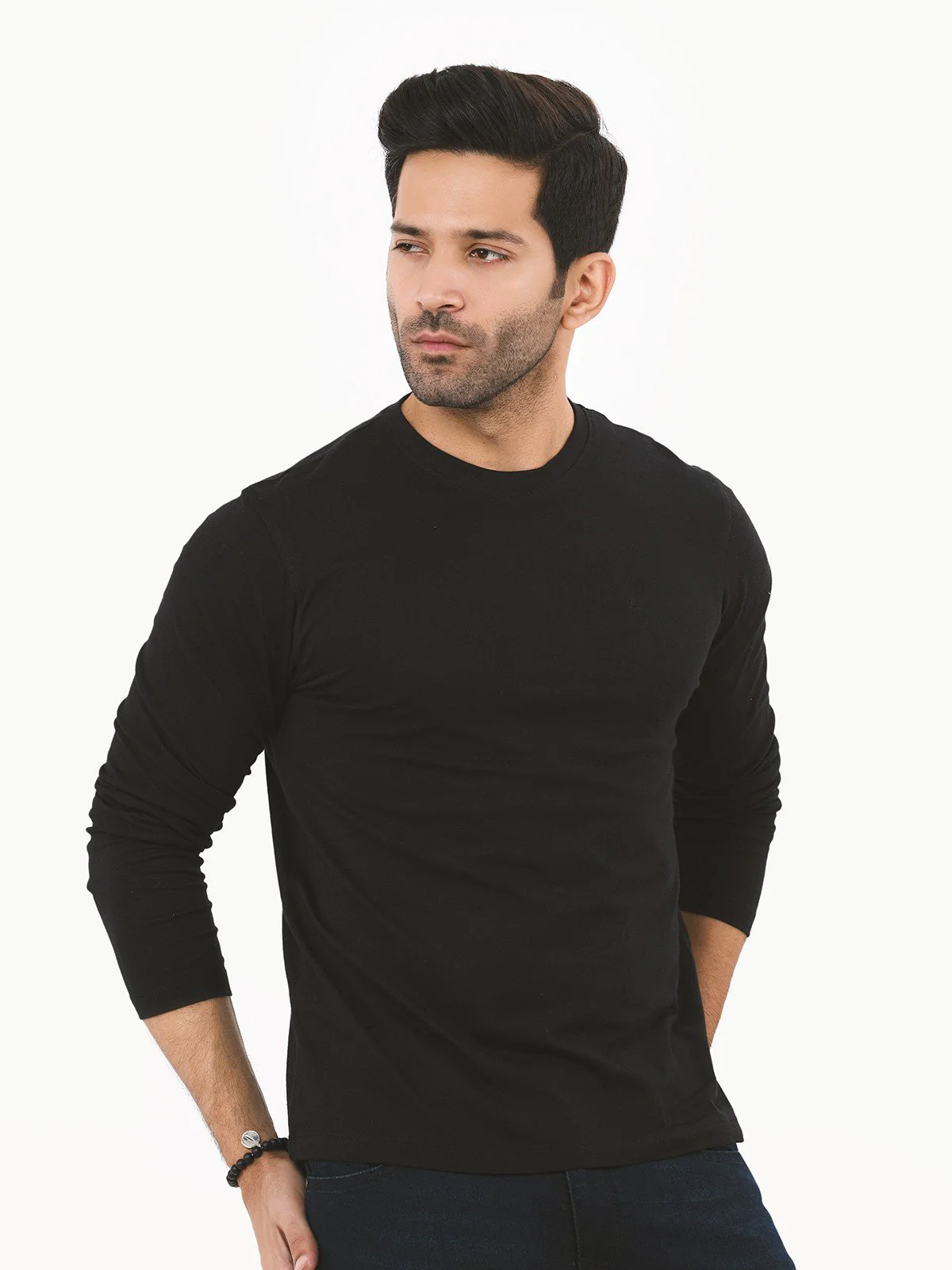 Men's Black Basic Tee - EMTBF22-002