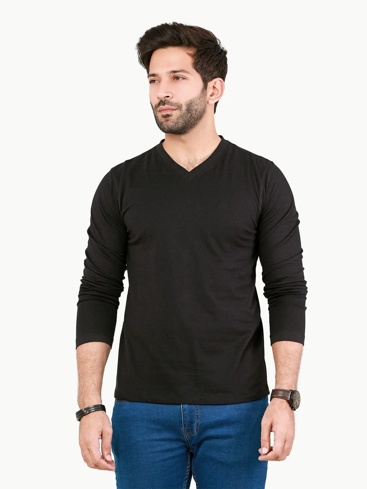 Men's Black Basic Tee - EMTBF22-009