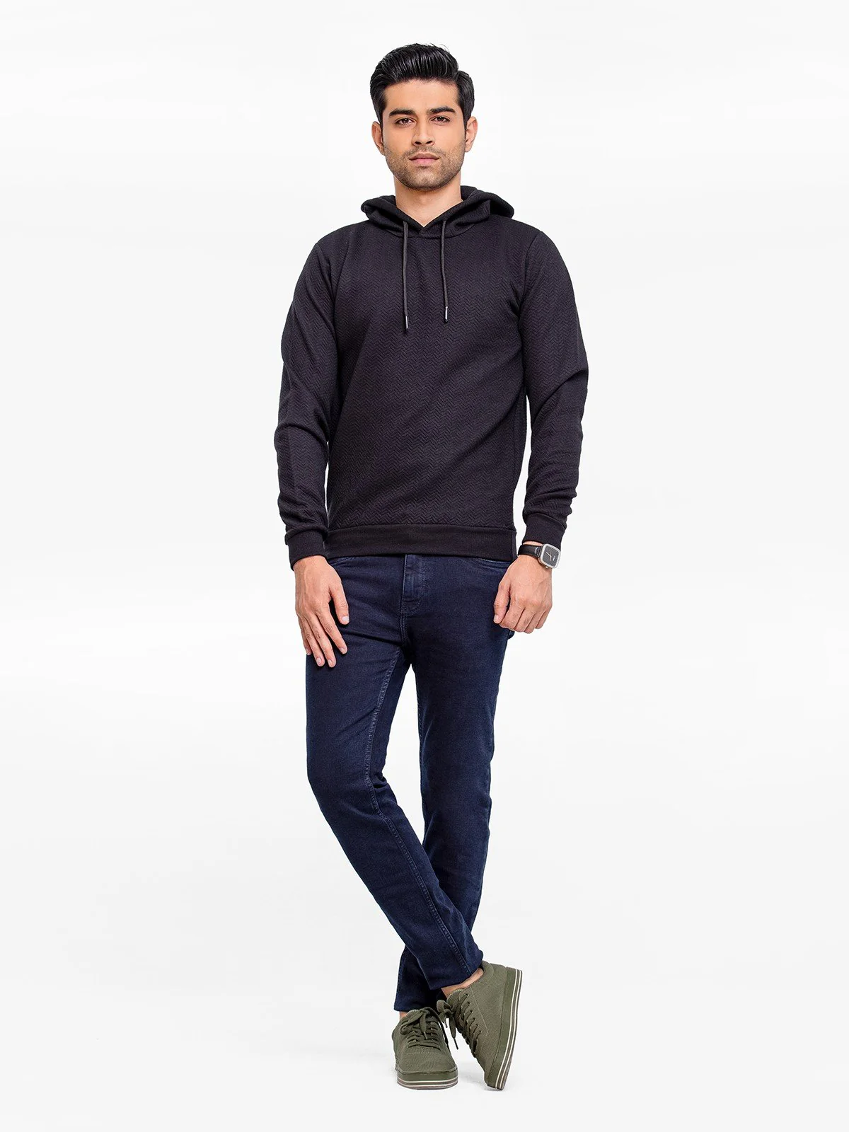 Men's Black Hoodie - EMTH23-009 - Image 2