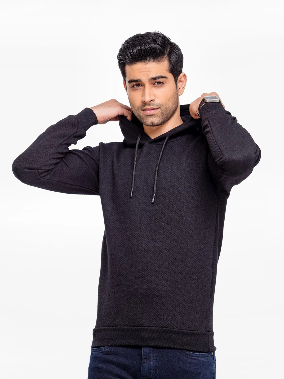 Men's Black Hoodie - EMTH23-009 - Image 3