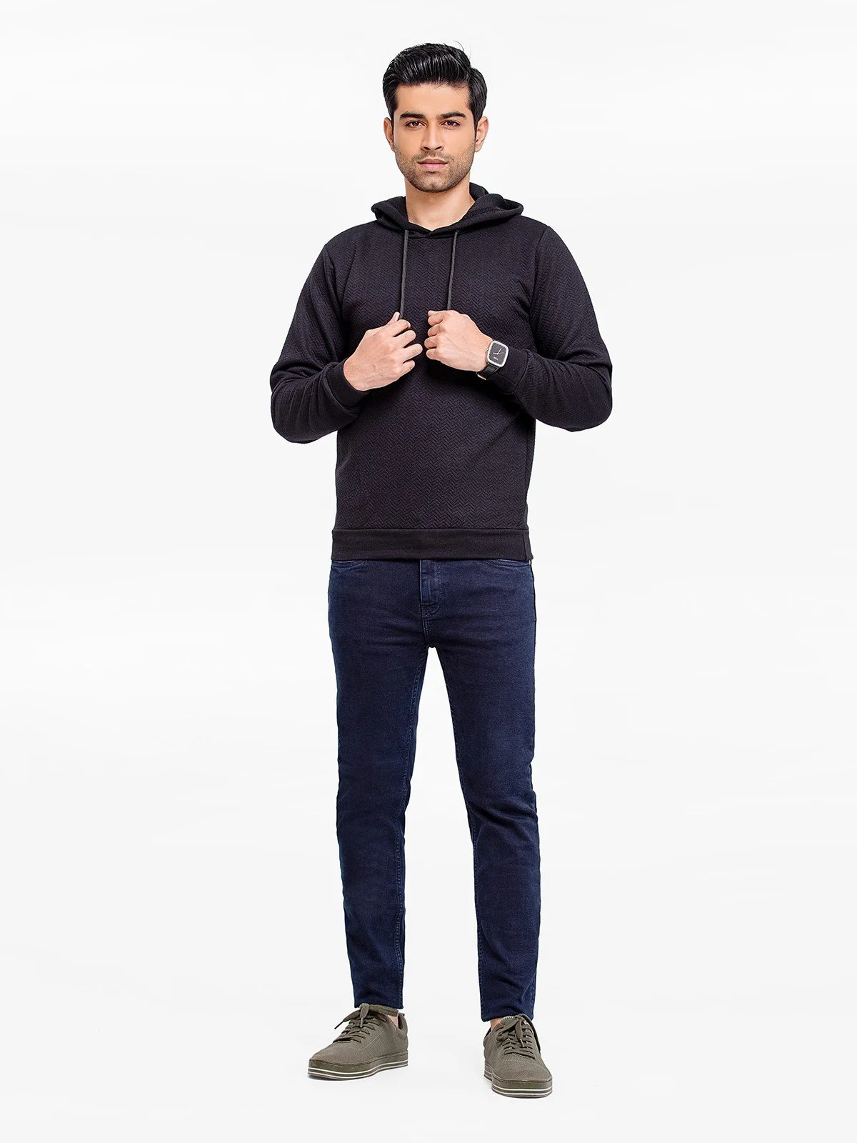 Men's Black Hoodie - EMTH23-009 - Image 4