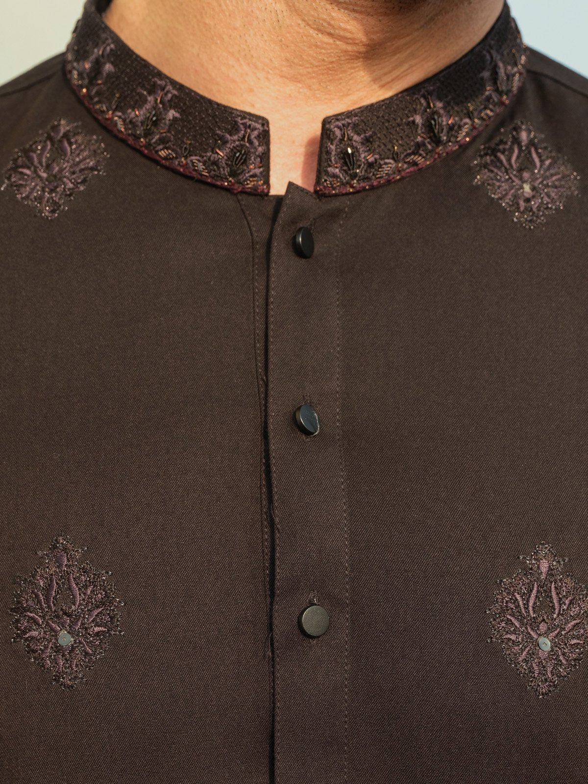 Men's Black Kurta Ceremonial - EMTKC23-096 - Image 4