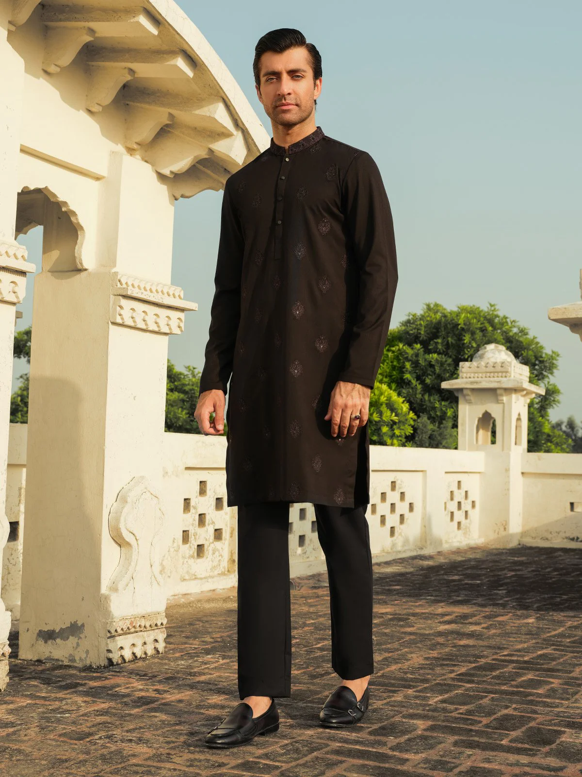 Men's Black Kurta Ceremonial - EMTKC23-096 - Image 5