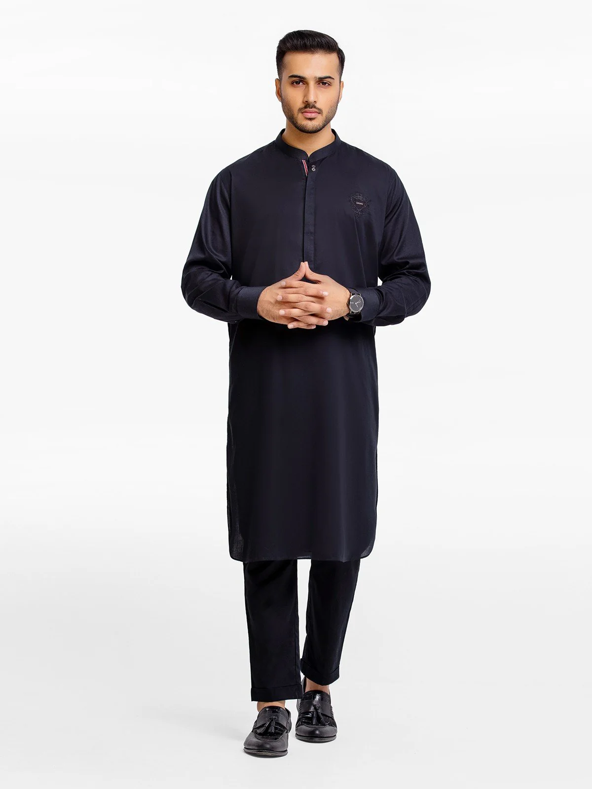 Men's Black Kurta Pajama - EMTSW23-99371