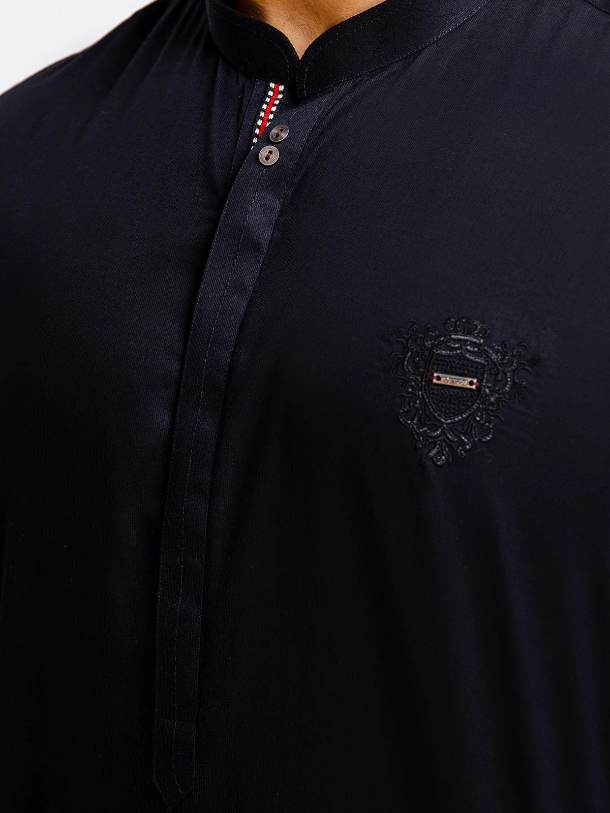 Men's Black Kurta Pajama - EMTSW23-99371 - Image 4