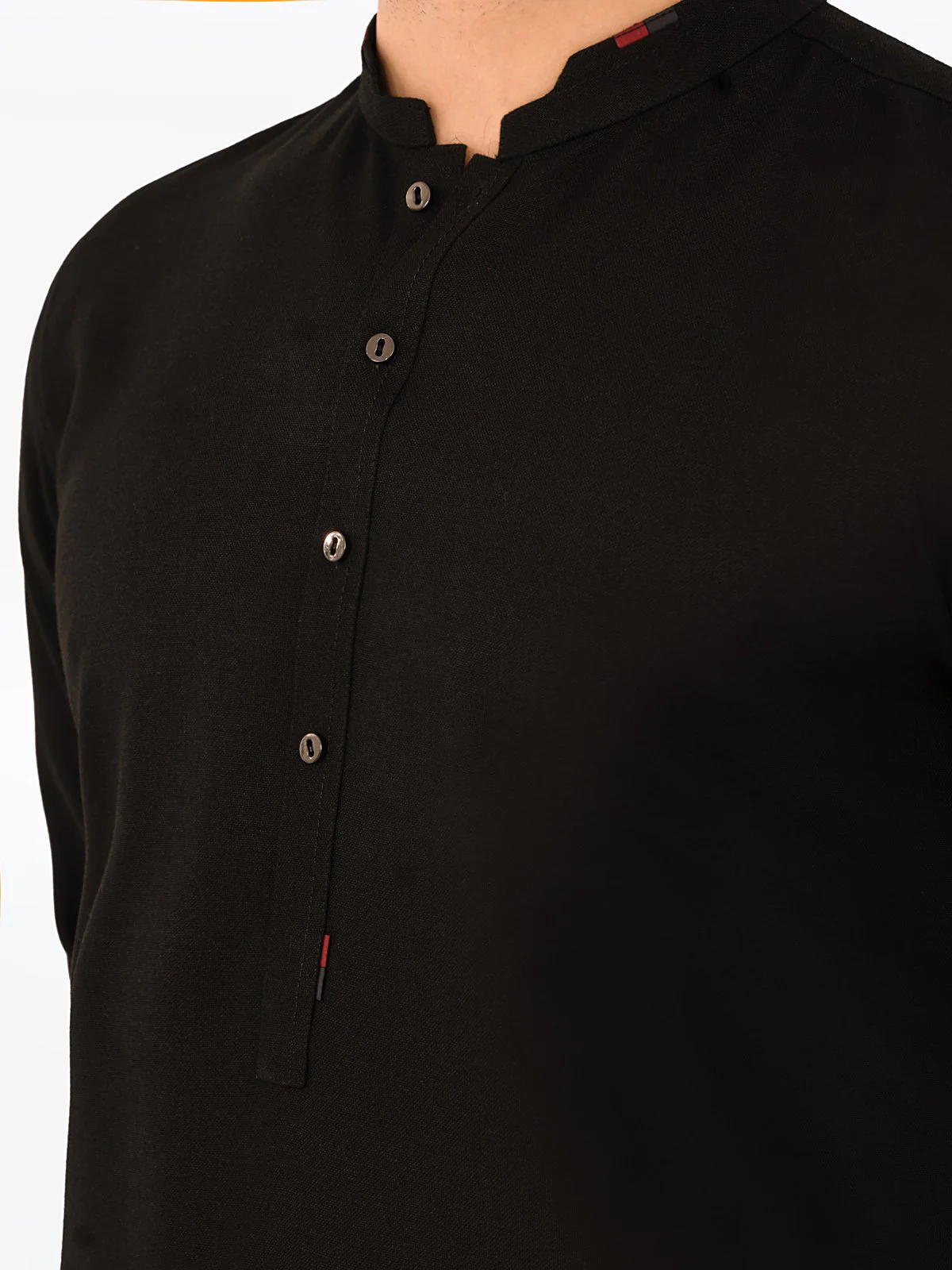 Men's Black Shalwar Kameez - EMTKS23W-41045 - Image 4