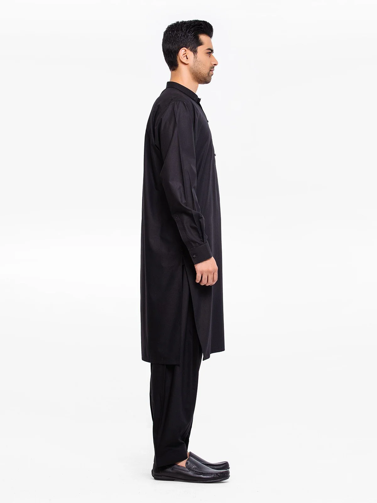 Men's Black Shalwar Kameez - EMTSW23-99380 - Image 3