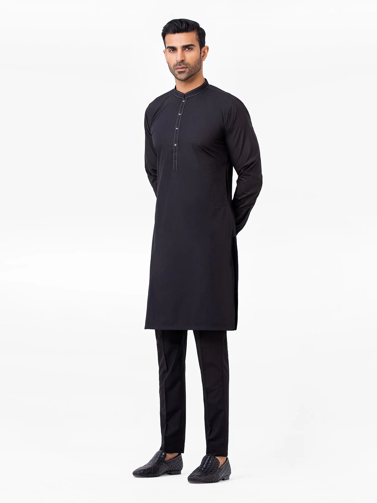 Men's Black Kurta Pajama - EMTSW23-99384