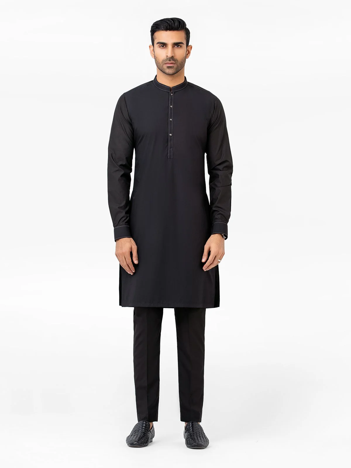 Men's Black Kurta Pajama - EMTSW23-99384 - Image 3