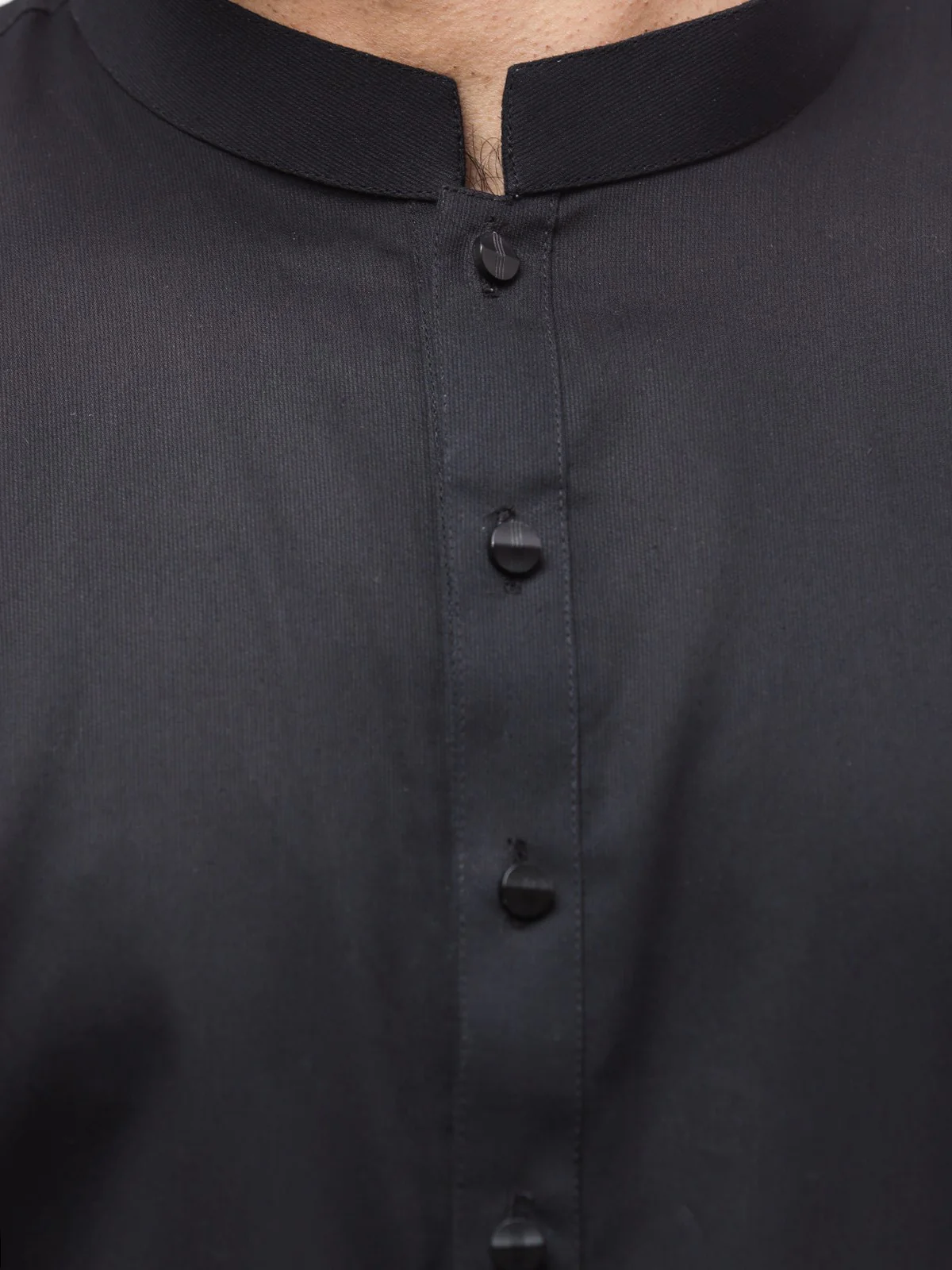Men's Black Shalwar Kameez Plain - EMTKSP23-41013 - Image 3