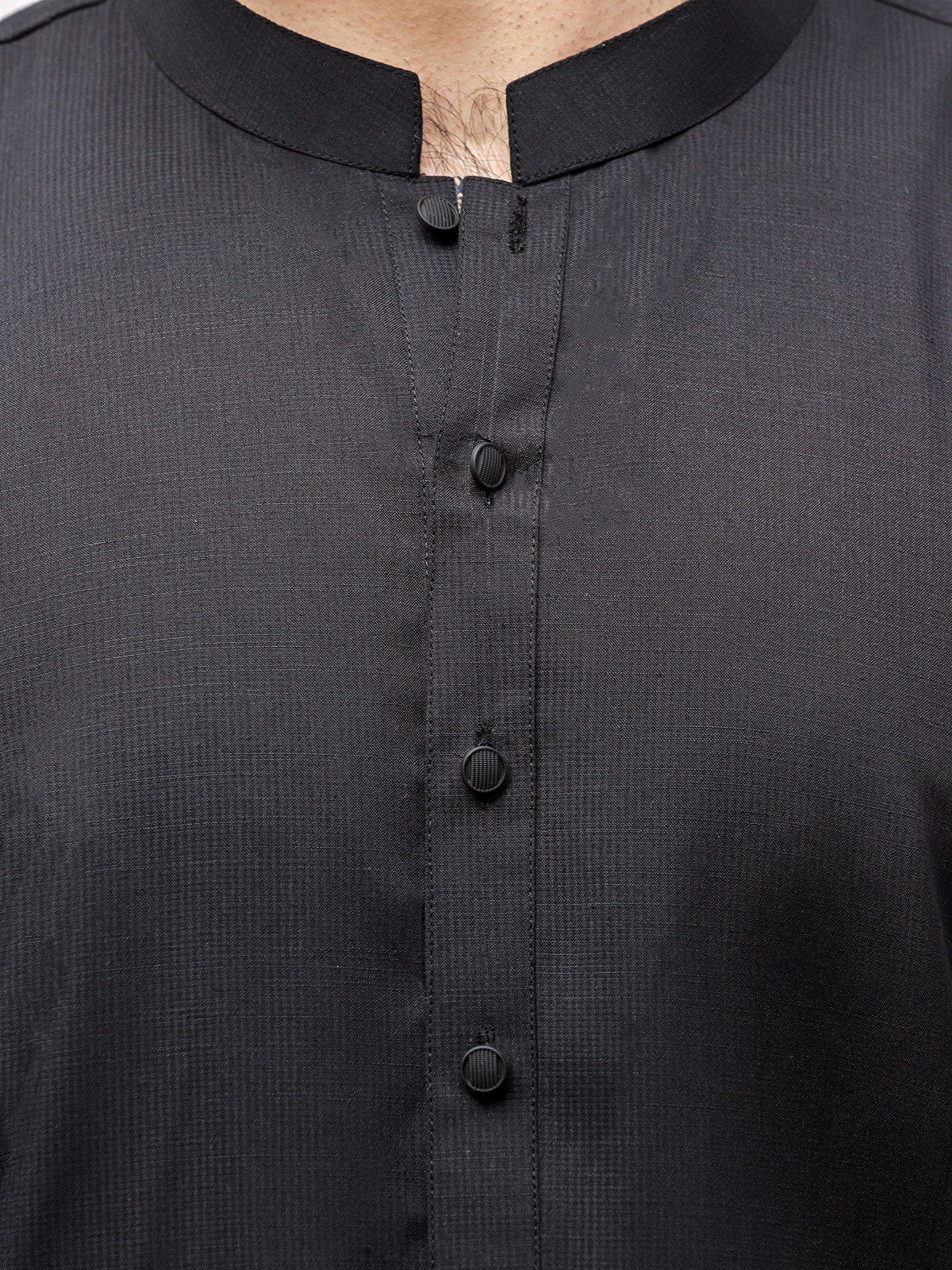 Men's Black Shalwar Kameez Plain - EMTKSP23-41015 - Image 4